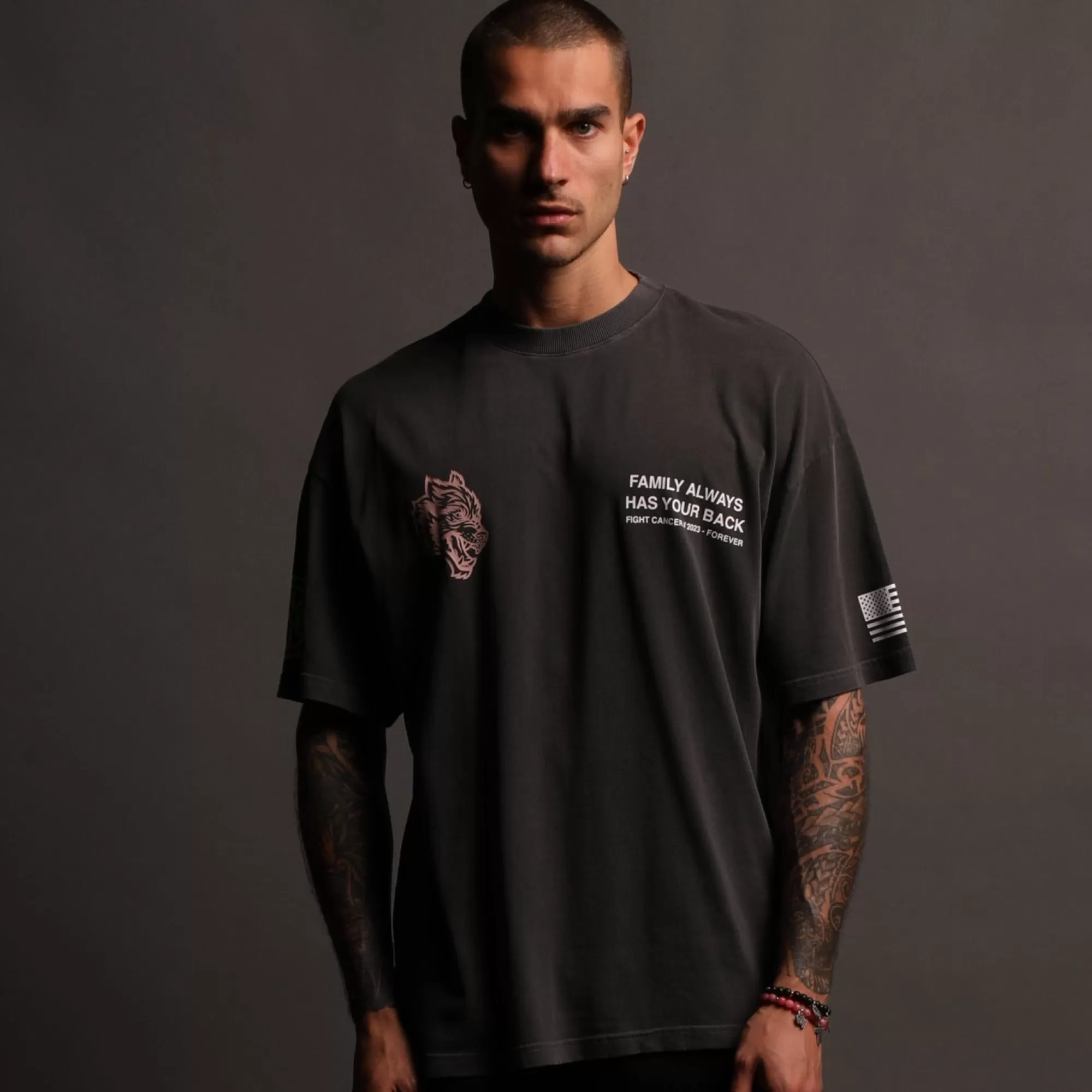 Outlet Pray "Premium" Oversized Tee In Wolf Gray Men Premium/Oversized Tees