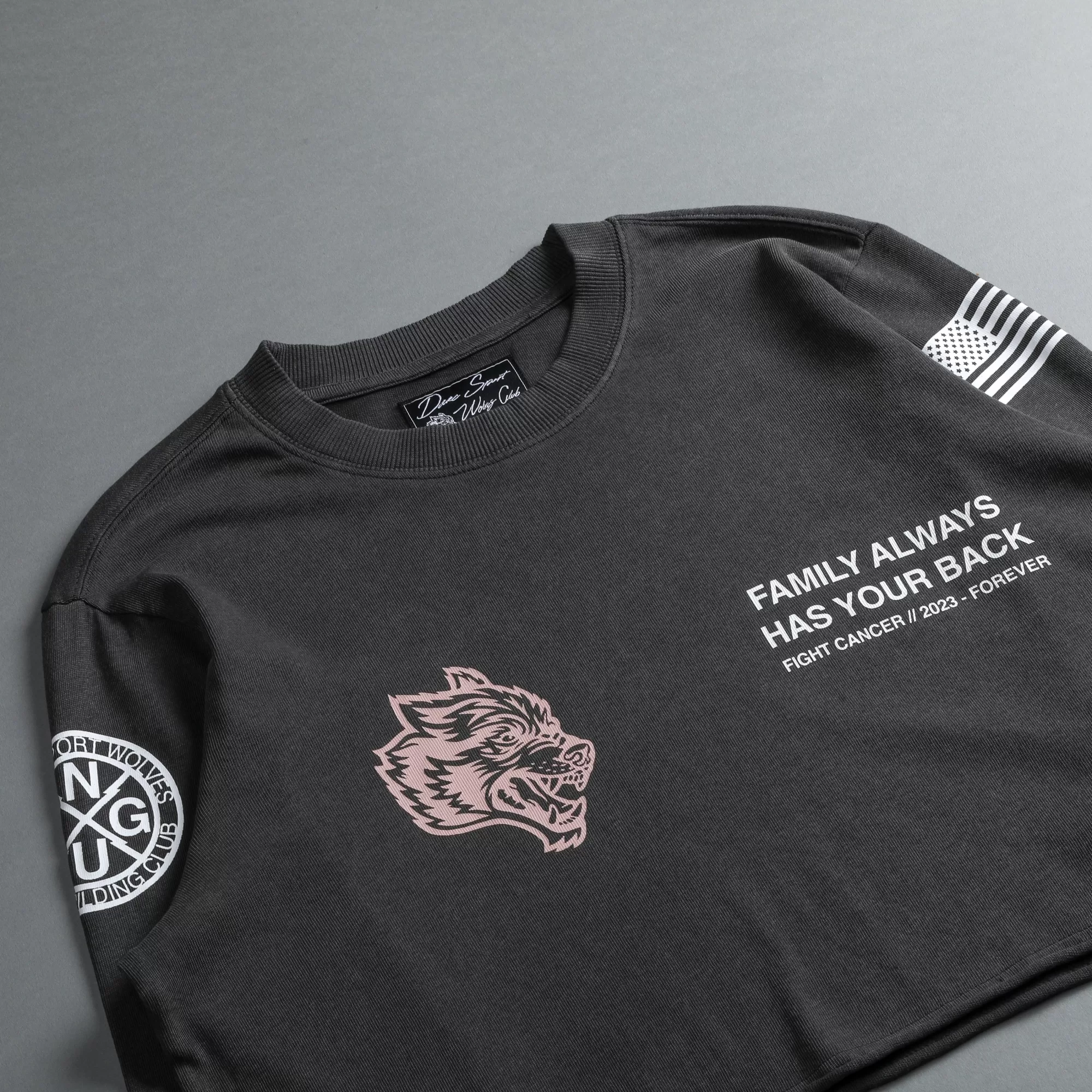 Flash Sale Pray "Premium Vintage" (Ls Cropped) Tee In Wolf Gray Women Tops