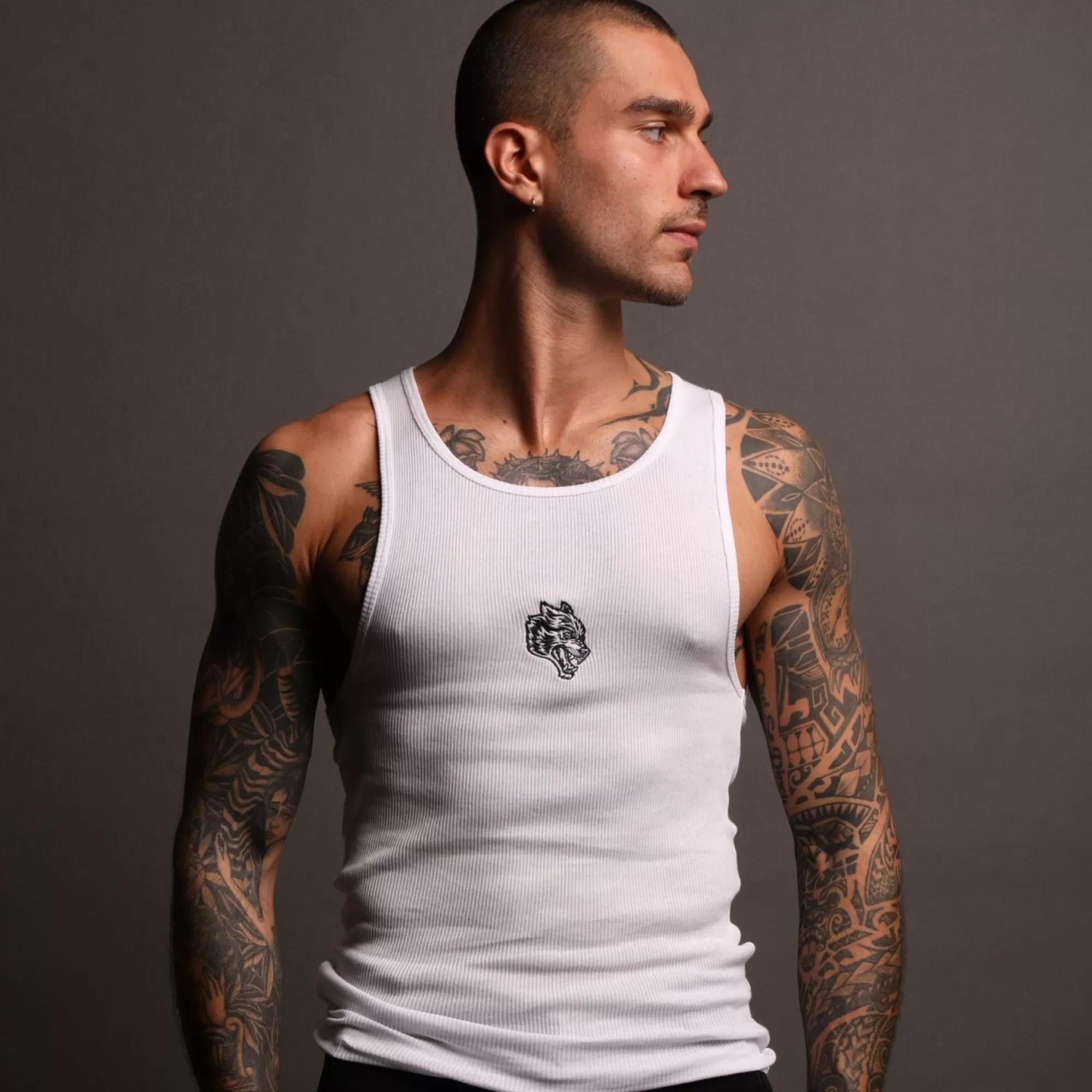 Fashion Rep "Ribbed" Tank In White Men Tanks/Muscle Tees