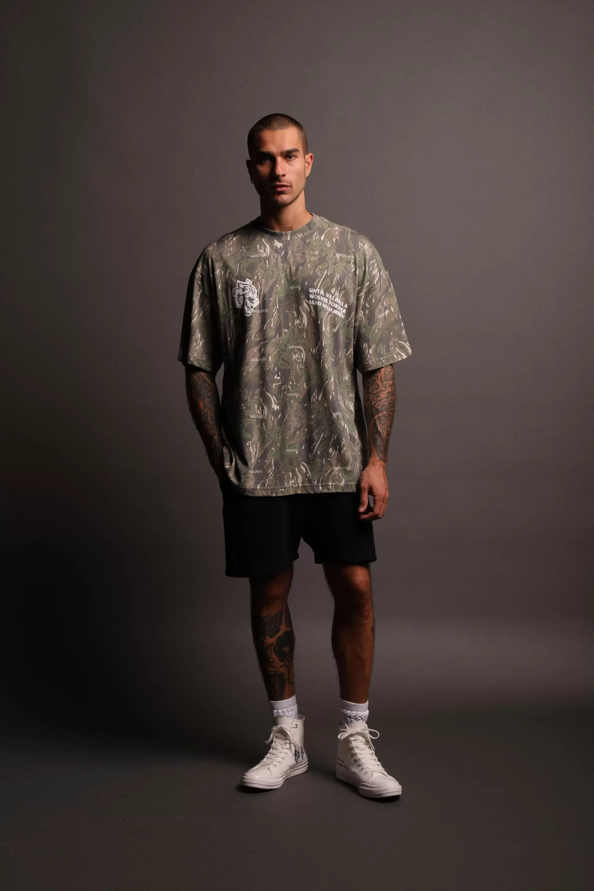 Outlet Rest In Valhalla "Premium Vintage" Oversized Tee In Norse Camo Men Premium/Oversized Tees
