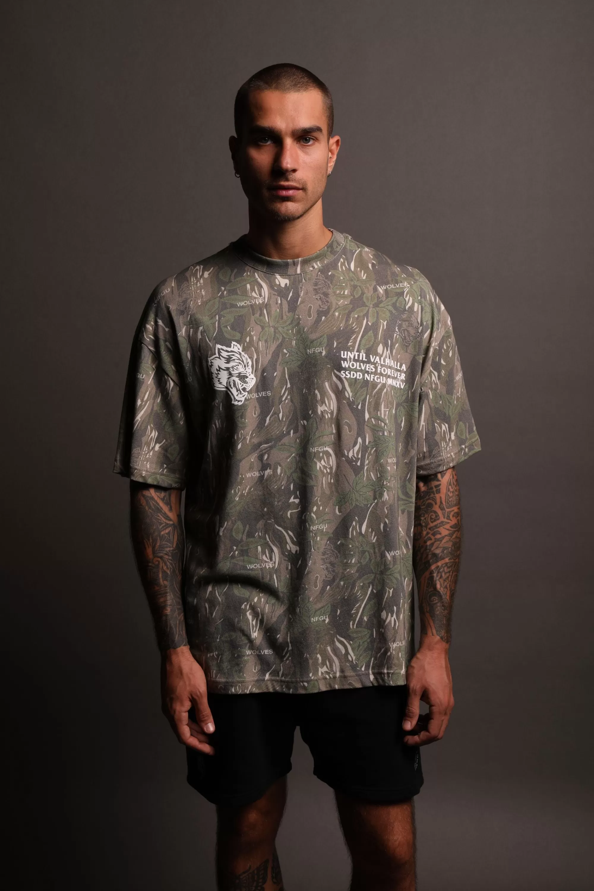 Outlet Rest In Valhalla "Premium Vintage" Oversized Tee In Norse Camo Men Premium/Oversized Tees