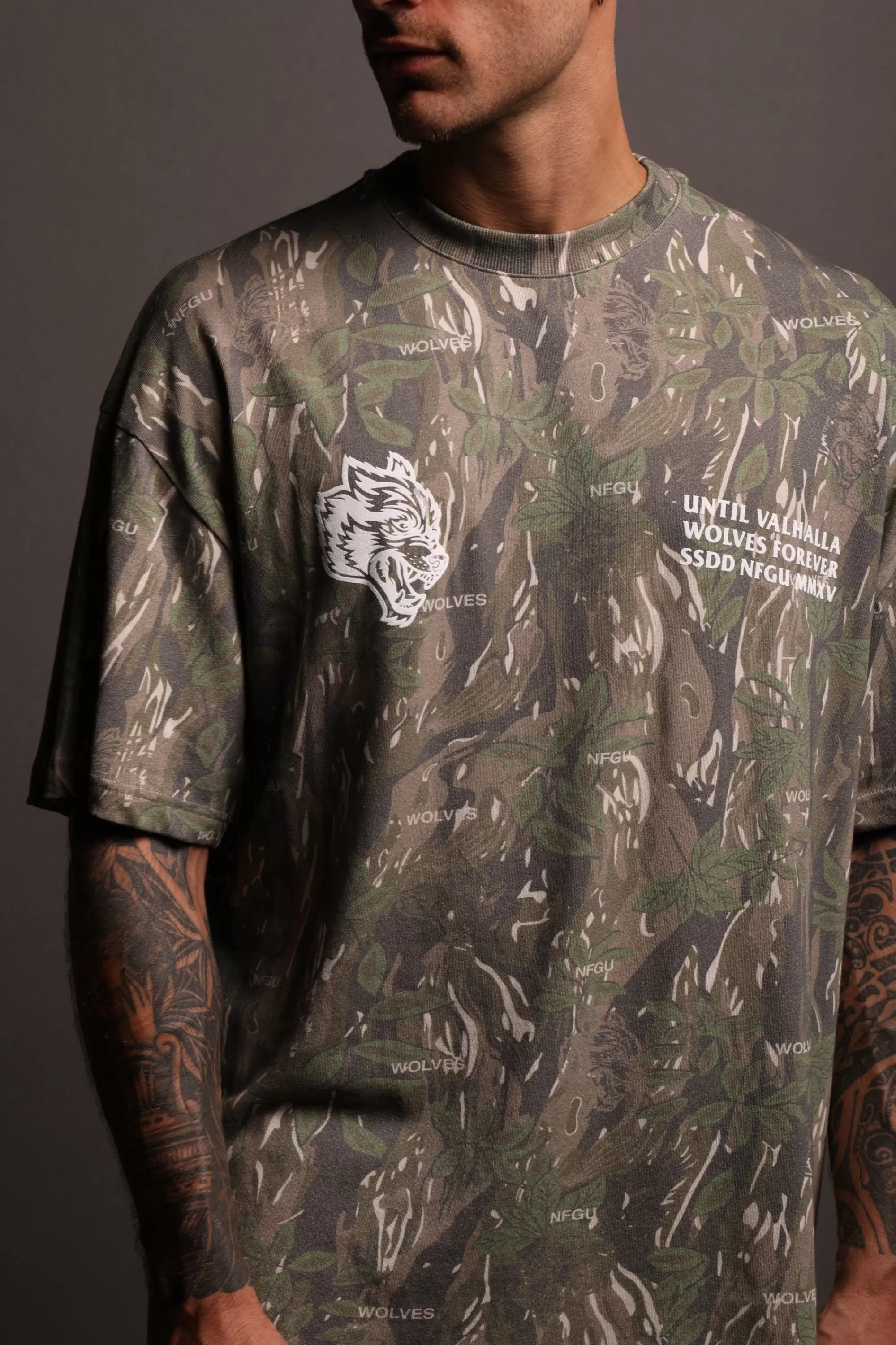 Outlet Rest In Valhalla "Premium Vintage" Oversized Tee In Norse Camo Men Premium/Oversized Tees
