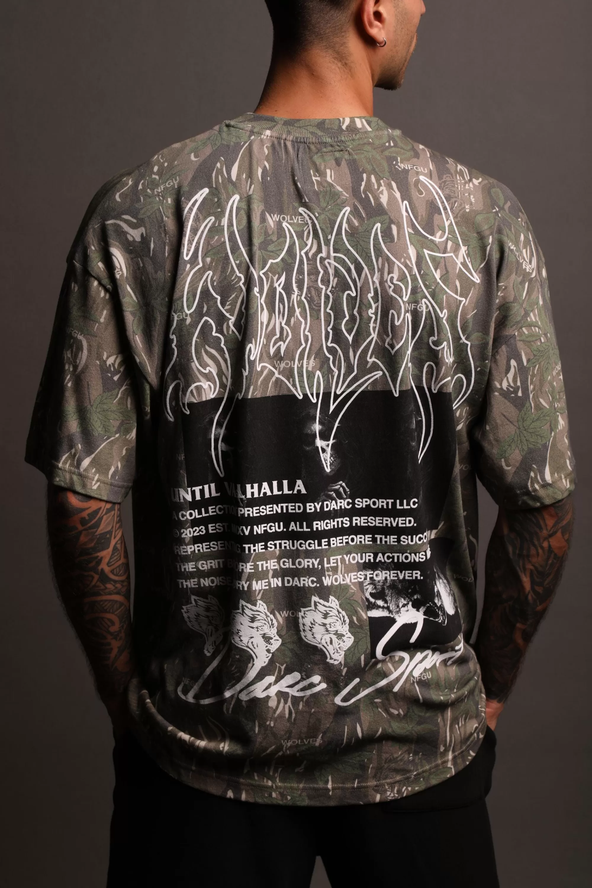 Outlet Rest In Valhalla "Premium Vintage" Oversized Tee In Norse Camo Men Premium/Oversized Tees