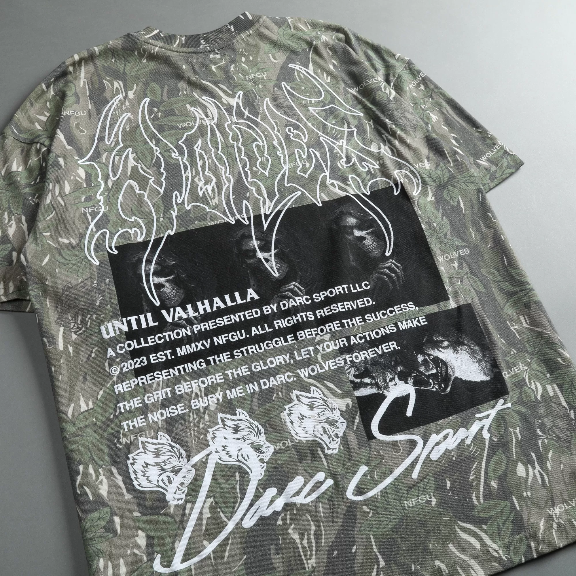 Outlet Rest In Valhalla "Premium Vintage" Oversized Tee In Norse Camo Men Premium/Oversized Tees