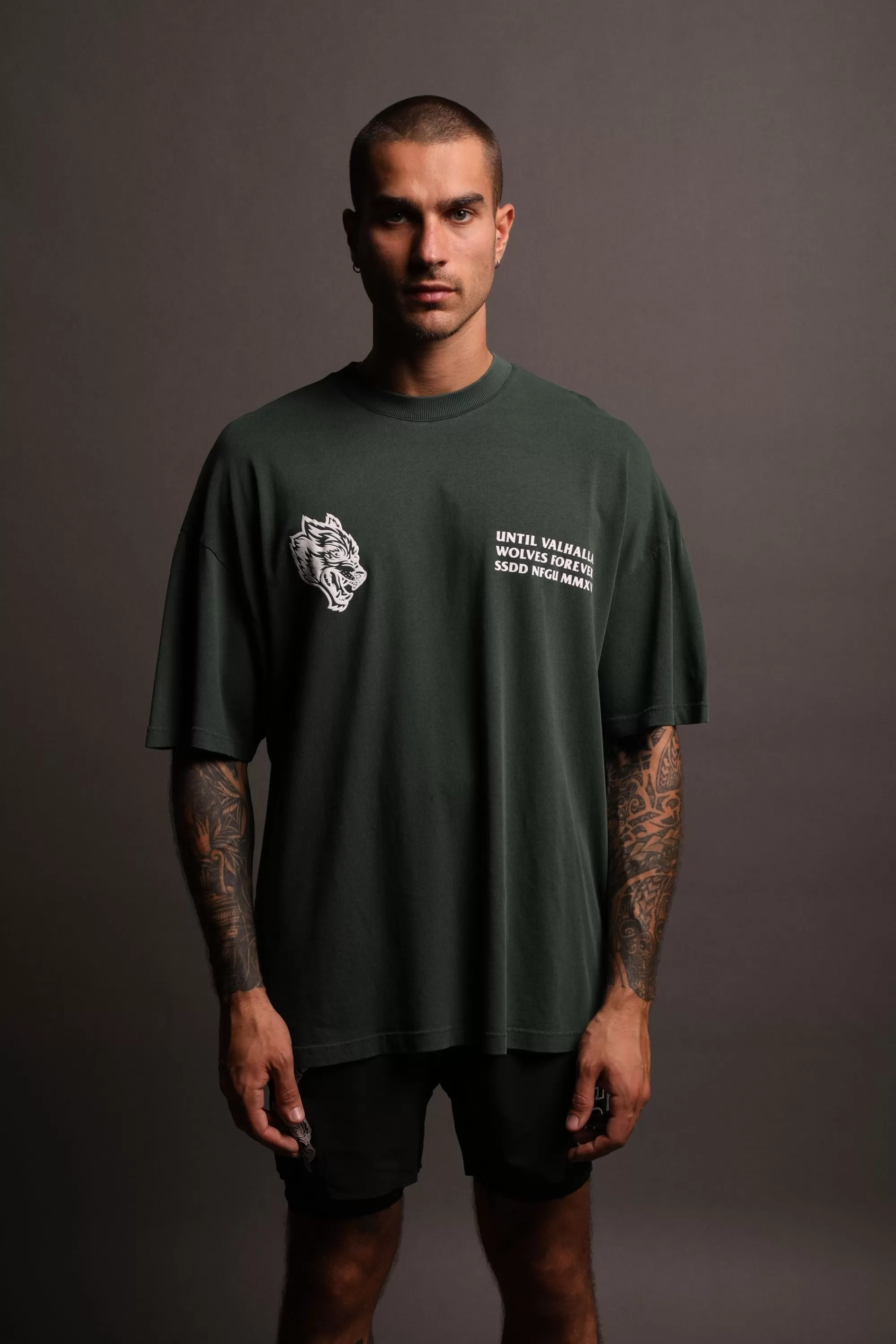 Flash Sale Rest In Valhalla "Premium Vintage" Oversized Tee In Norse Green Men Premium/Oversized Tees