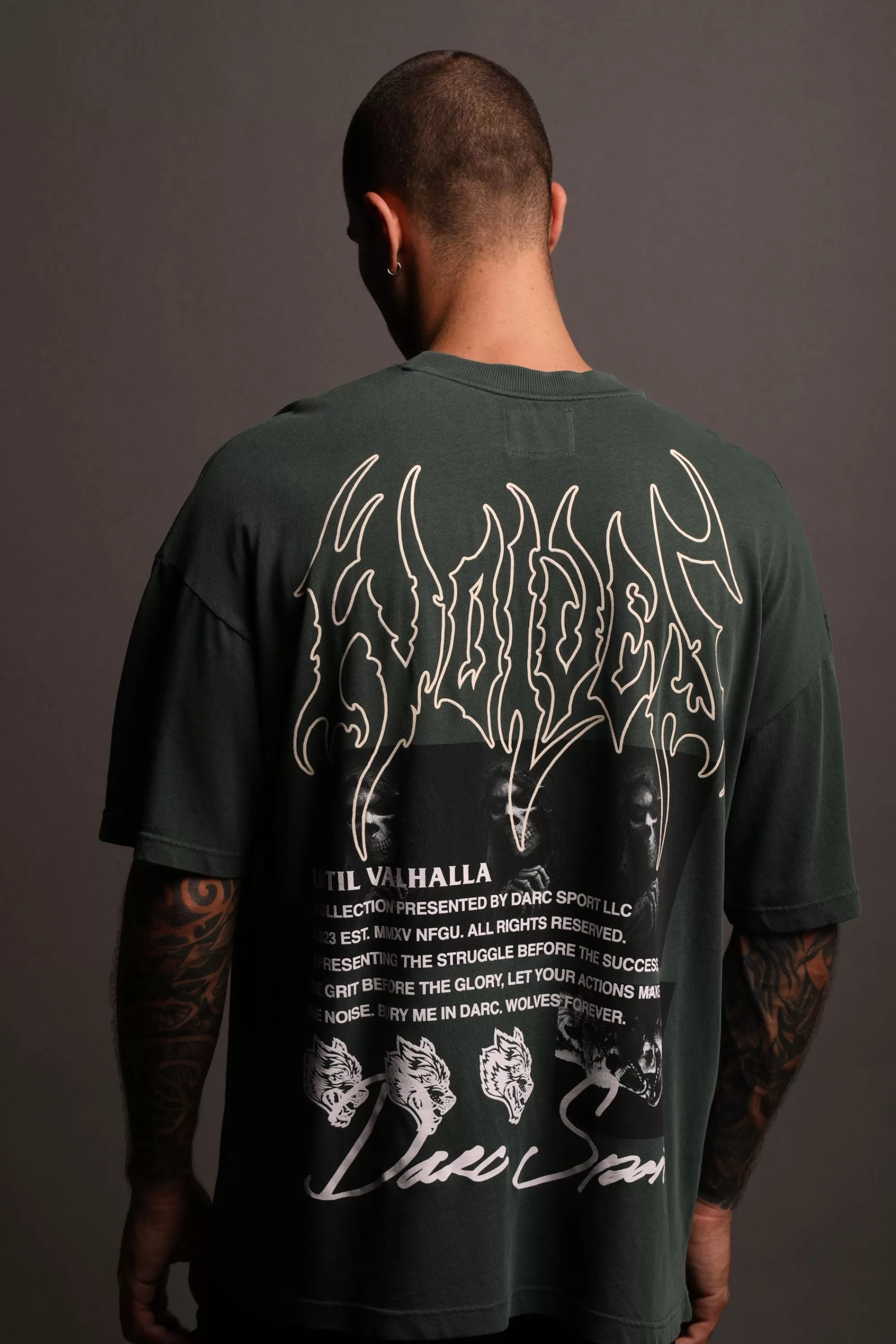 Flash Sale Rest In Valhalla "Premium Vintage" Oversized Tee In Norse Green Men Premium/Oversized Tees