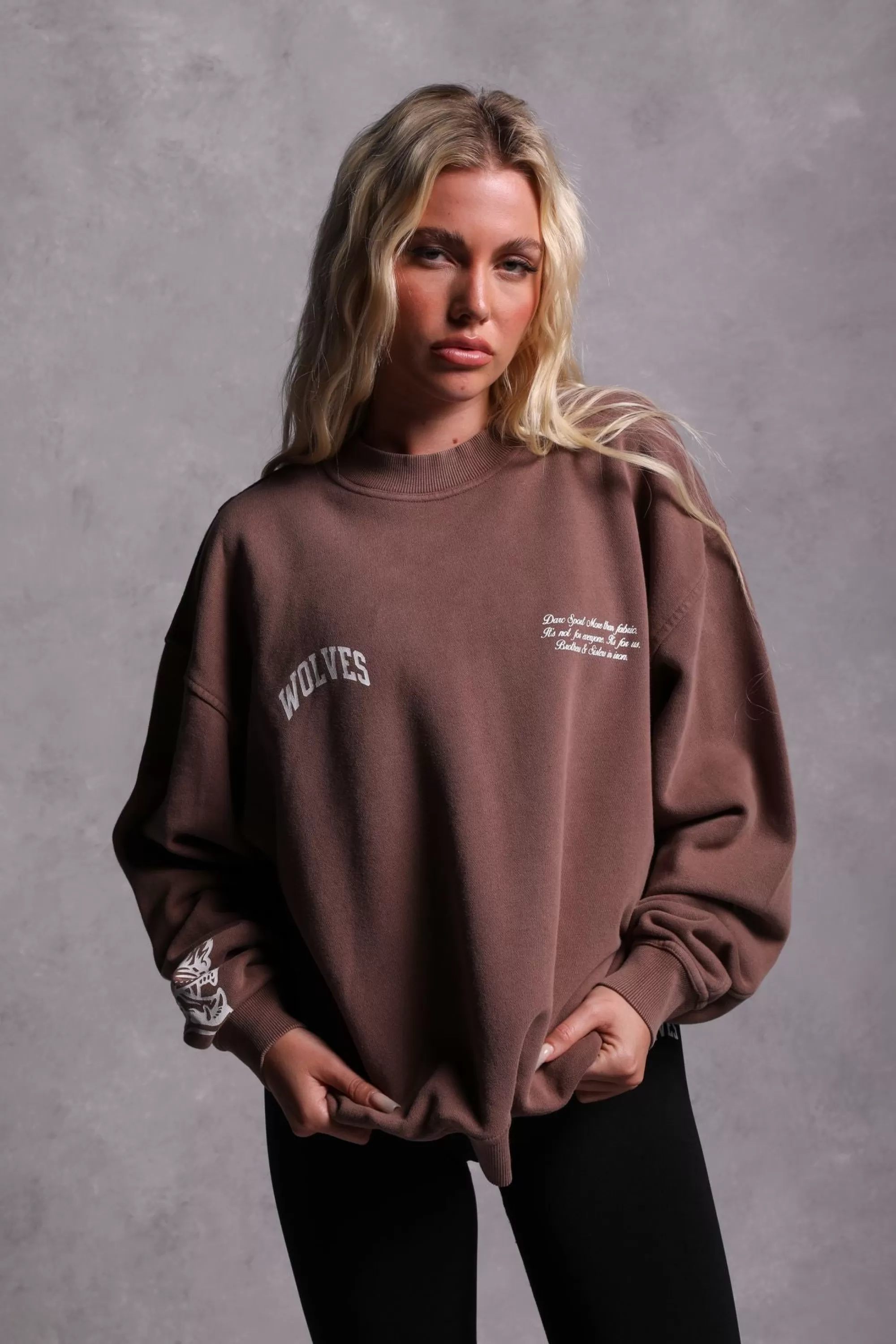 Best Sewn Together "Vintage Cornell" She Crewneck In Norse Brown Women Tops