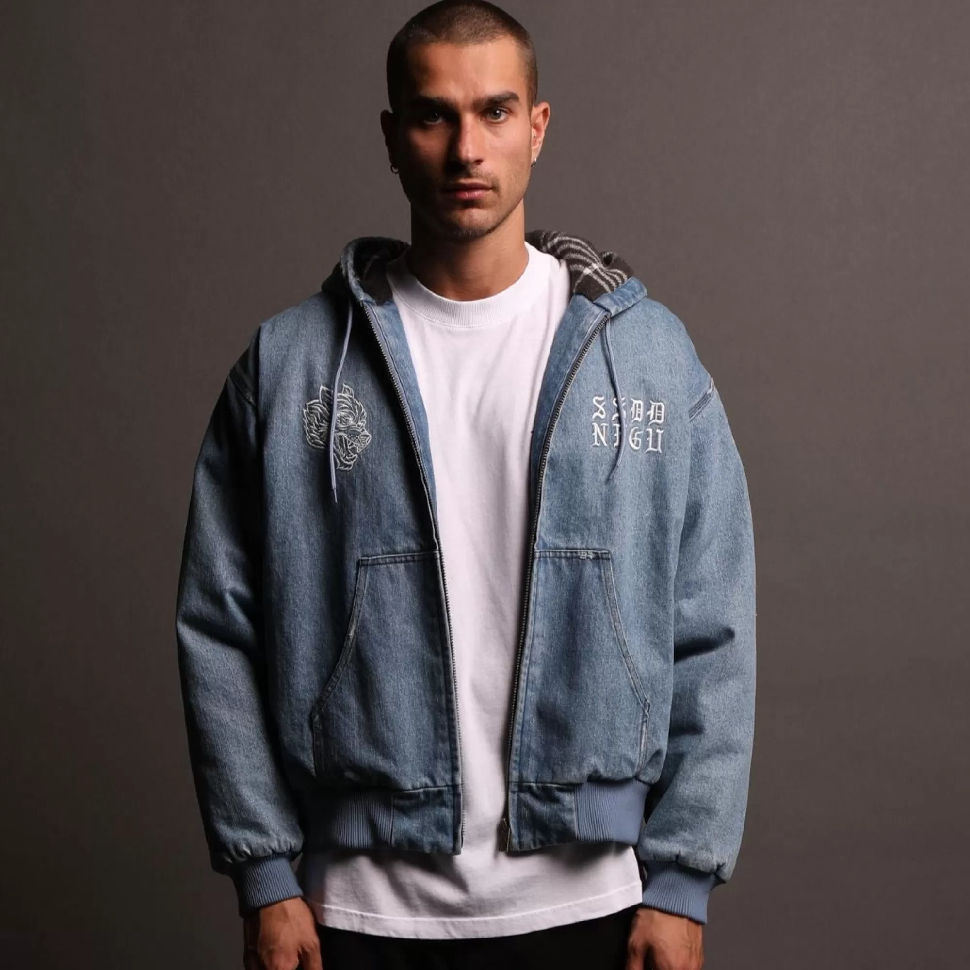 Best Ssdd Cooper Jacket In Distressed Denim Men Jackets/Outerwear