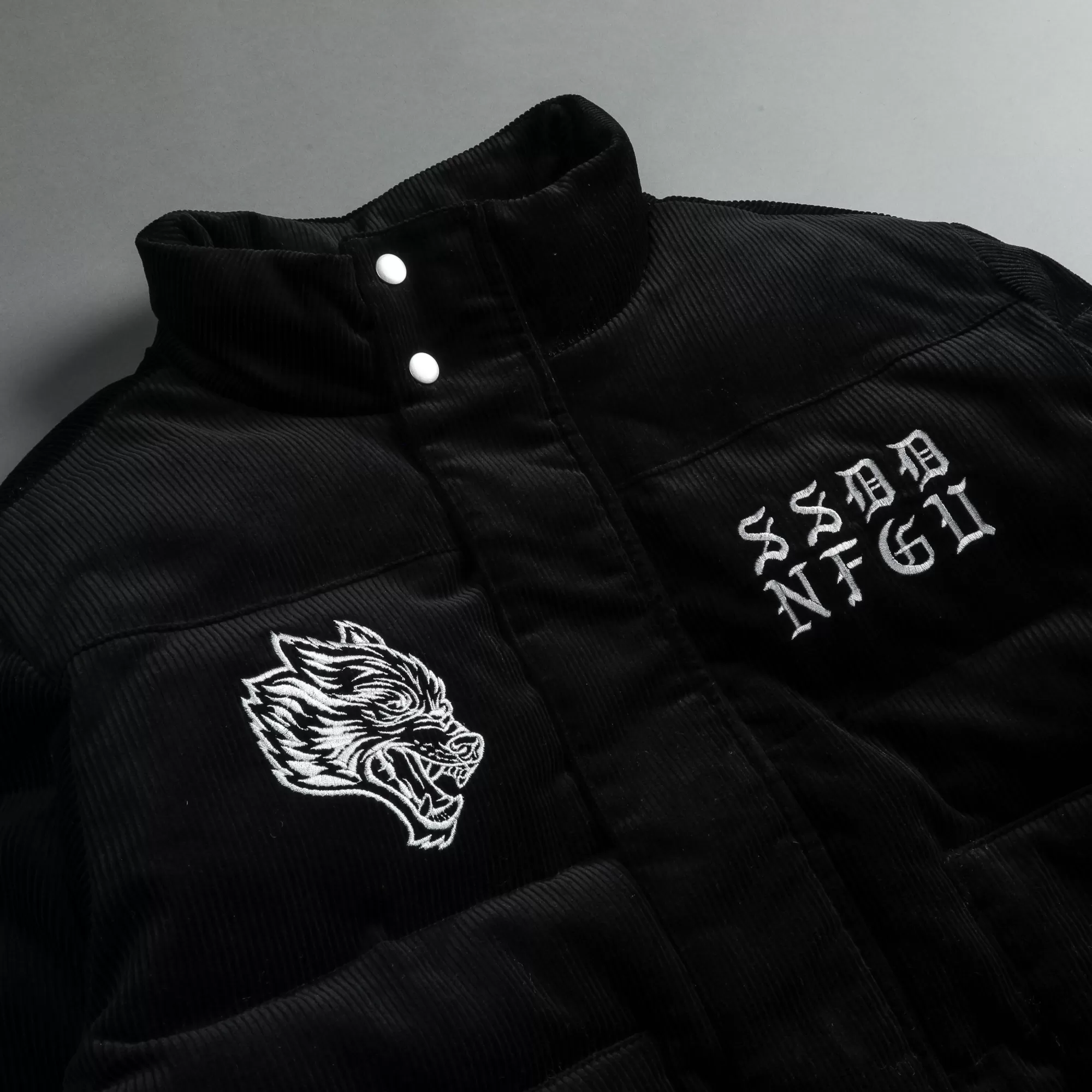 Store Ssdd Eli Corduroy Puffer Jacket In Black Men Jackets/Outerwear