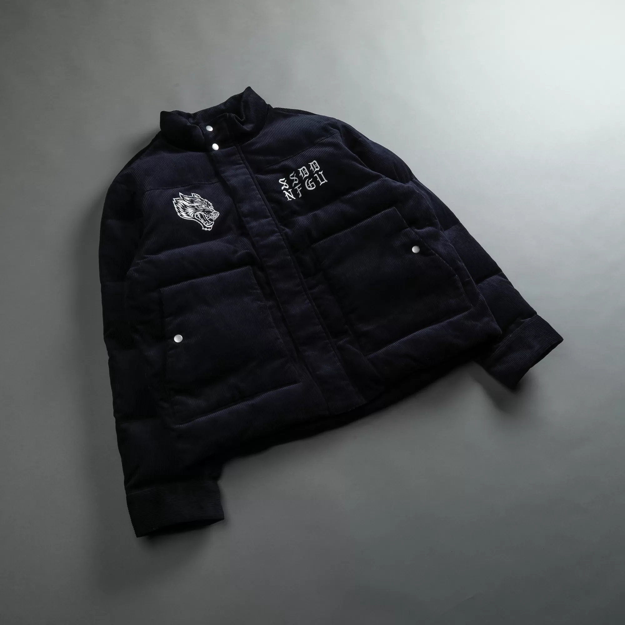 Flash Sale Ssdd Eli Corduroy Puffer Jacket In Midnight Blue Men Jackets/Outerwear