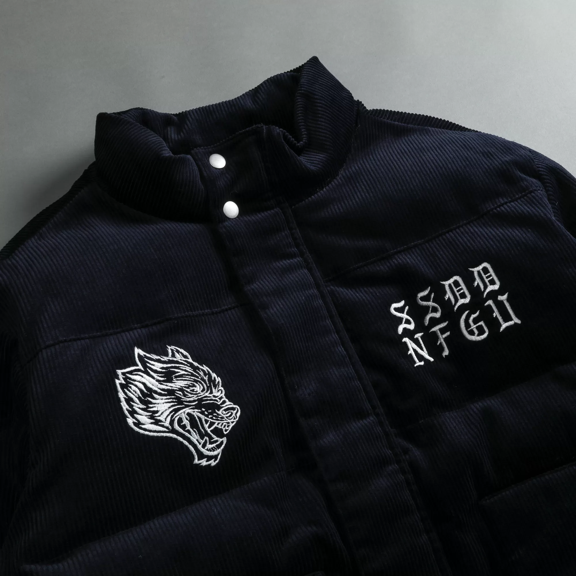 Flash Sale Ssdd Eli Corduroy Puffer Jacket In Midnight Blue Men Jackets/Outerwear
