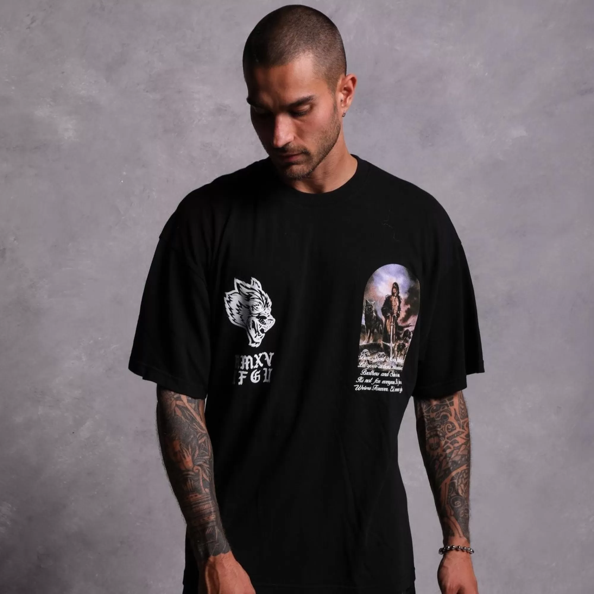 Cheap Still Standing "Premium" Oversized Tee In Black Men Premium/Oversized Tees