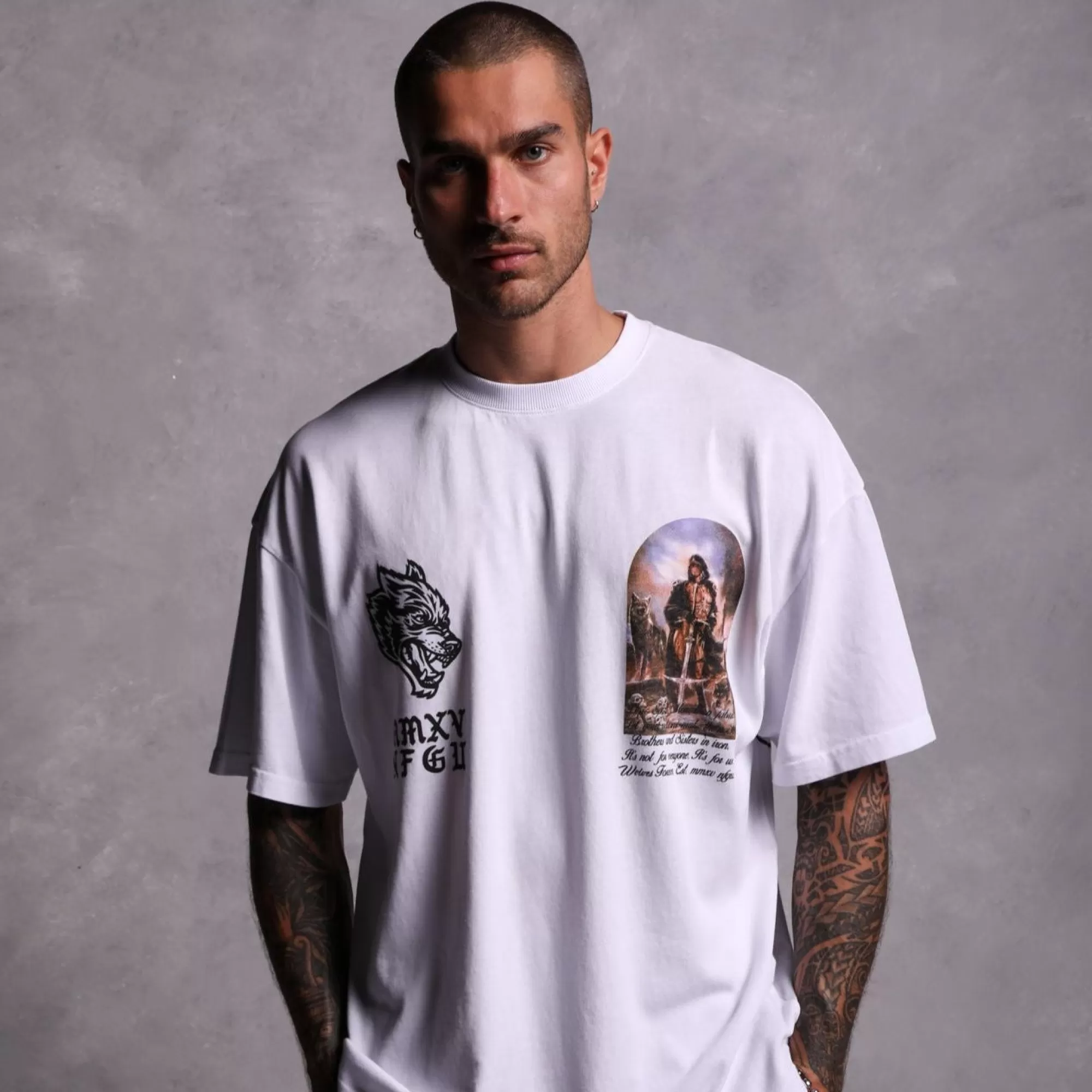 Best Sale Still Standing "Premium" Oversized Tee In White Men Premium/Oversized Tees