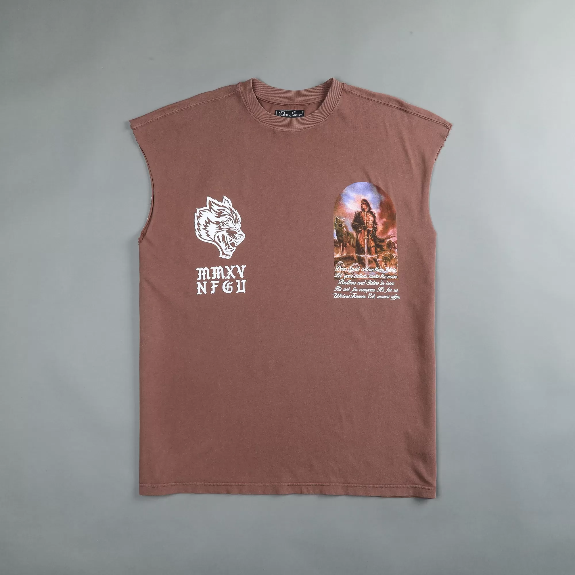 Fashion Still Standing "Premium Vintage" Muscle Tee In Norse Brown Men Tanks/Muscle Tees