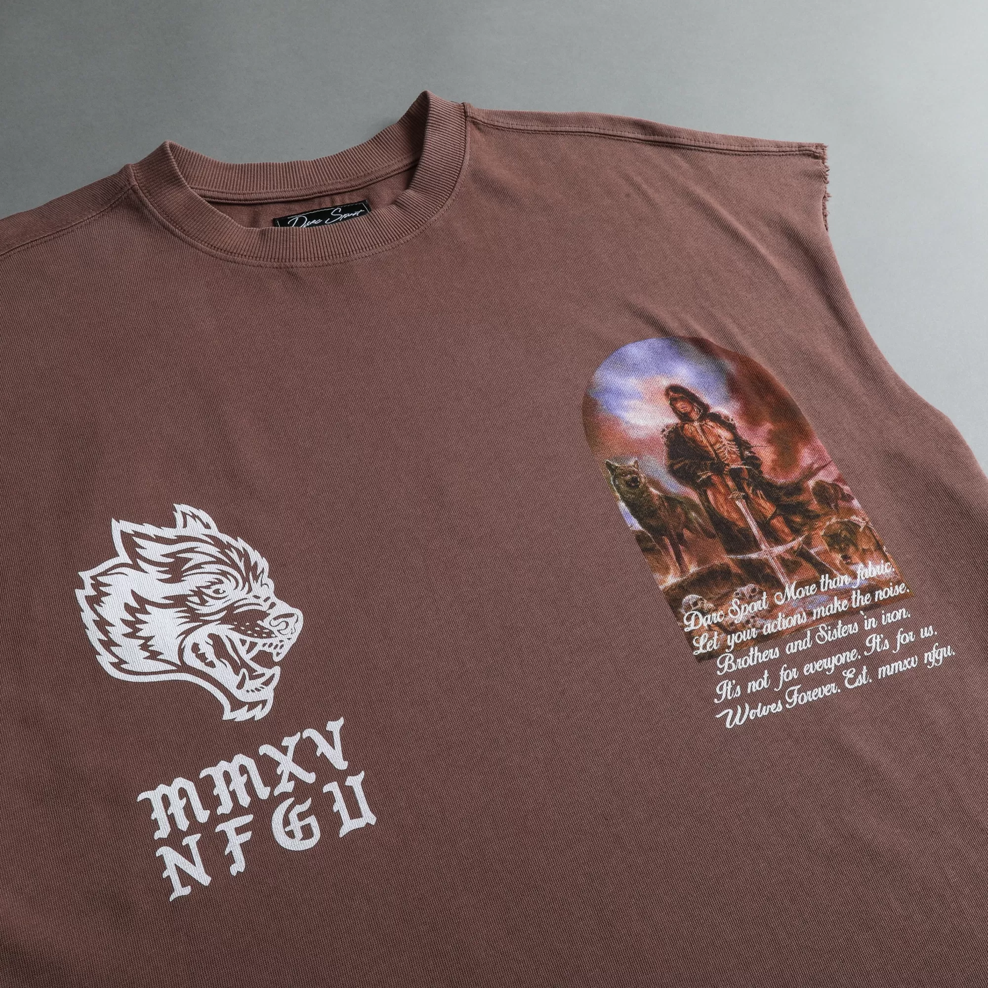 Fashion Still Standing "Premium Vintage" Muscle Tee In Norse Brown Men Tanks/Muscle Tees
