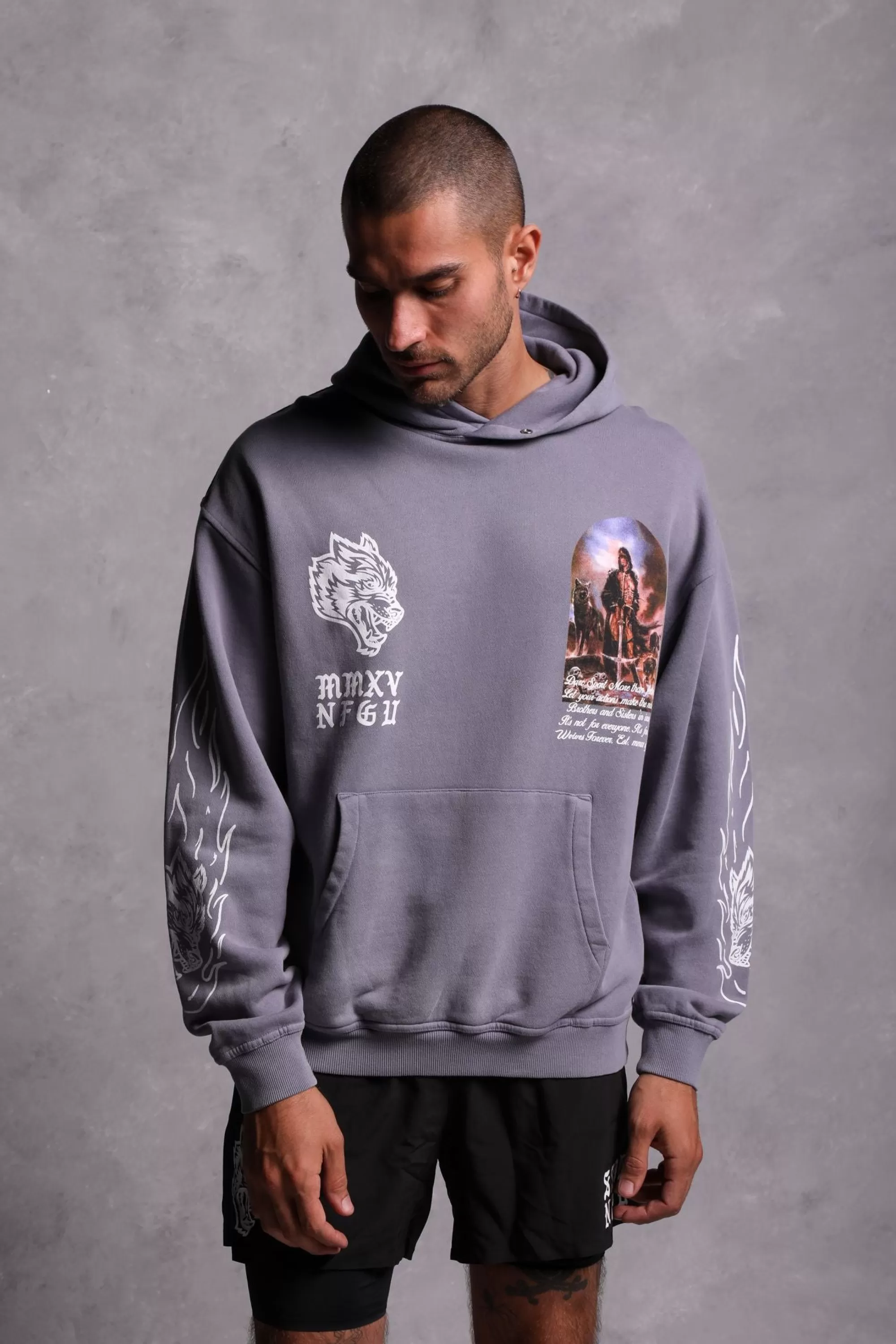 Hot Still Standing "Vintage Pierce" Hoodie In Norse Purple Men Pierce Hoodies