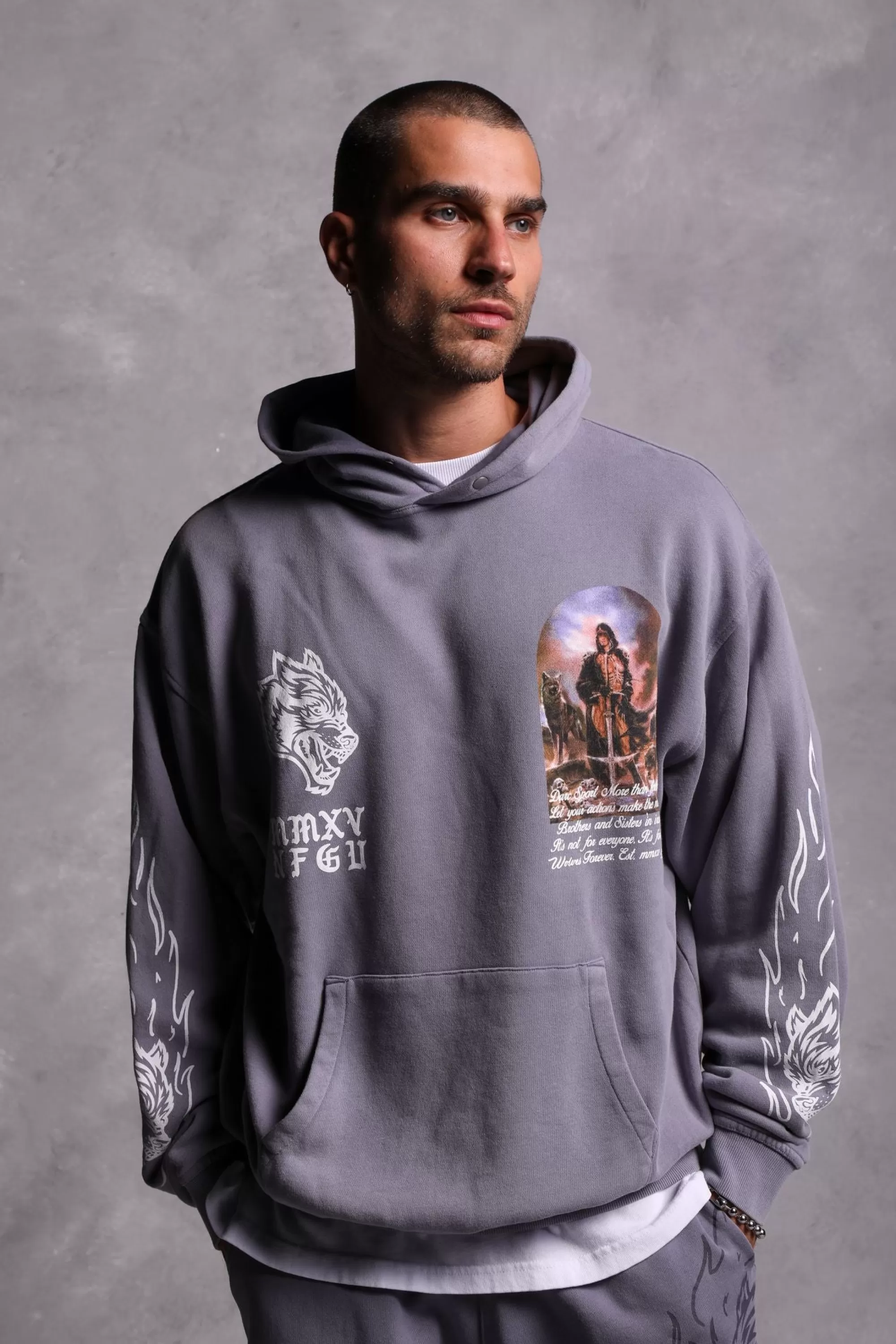 Hot Still Standing "Vintage Pierce" Hoodie In Norse Purple Men Pierce Hoodies