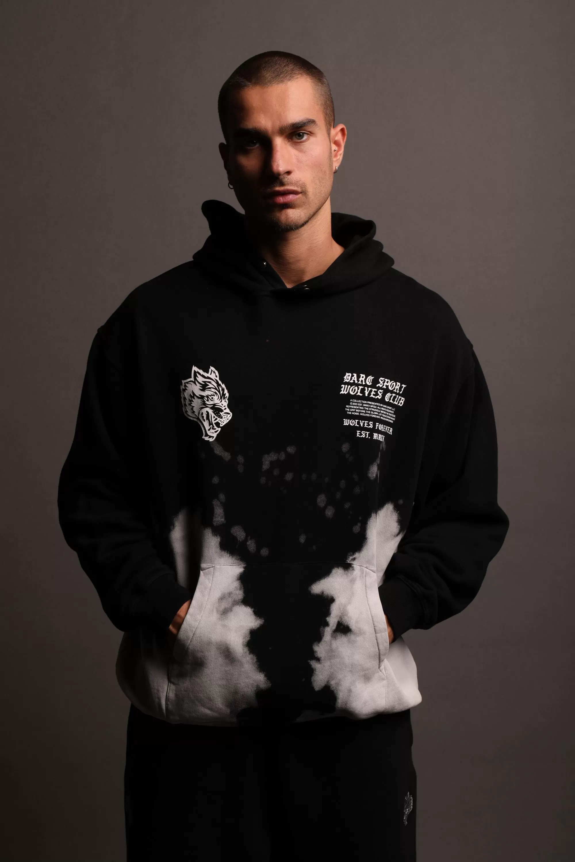 Best Sale The War Within "Vintage Pierce" Hoodie In Black Beneath Us Acid Wash Men Pierce Hoodies