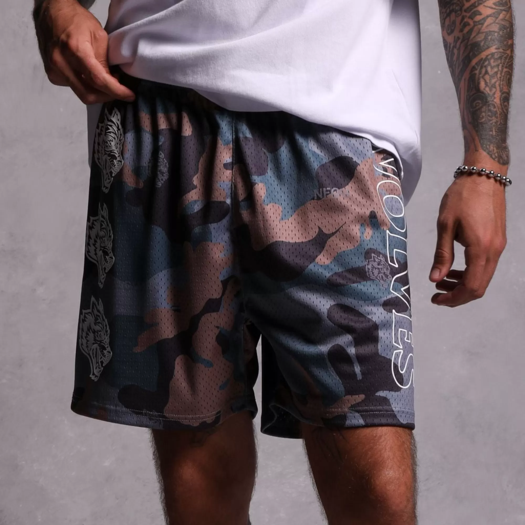 Cheap Try Us 5" Mesh Shorts In Norse Woodland Camo Men Shorts