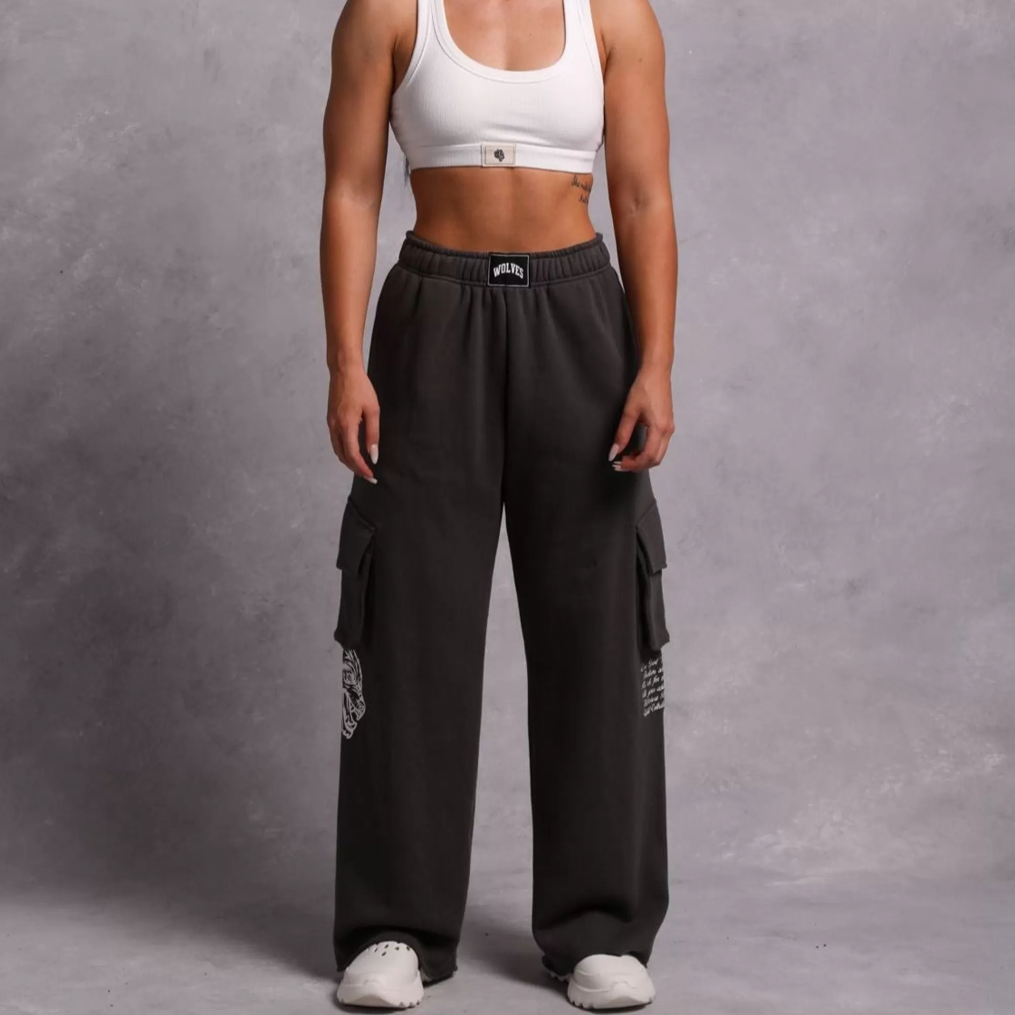 Shop Underneath It All Durst Cargo Sweats In Wolf Gray Women Bottoms