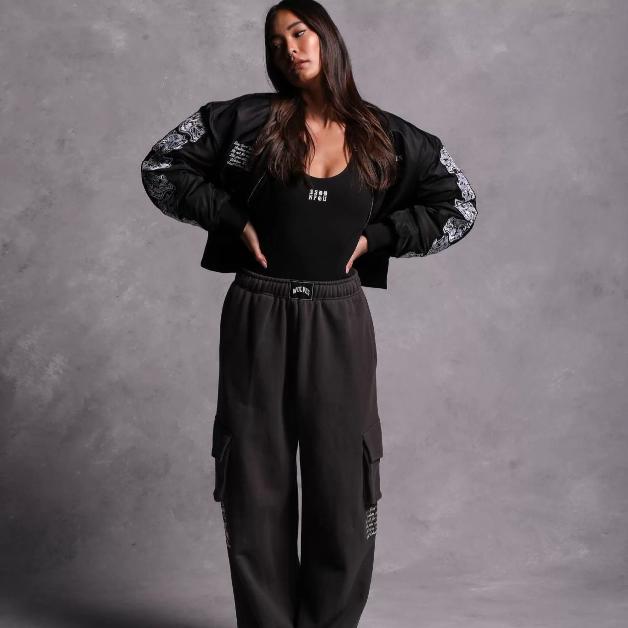 Shop Underneath It All Durst Cargo Sweats In Wolf Gray Women Bottoms