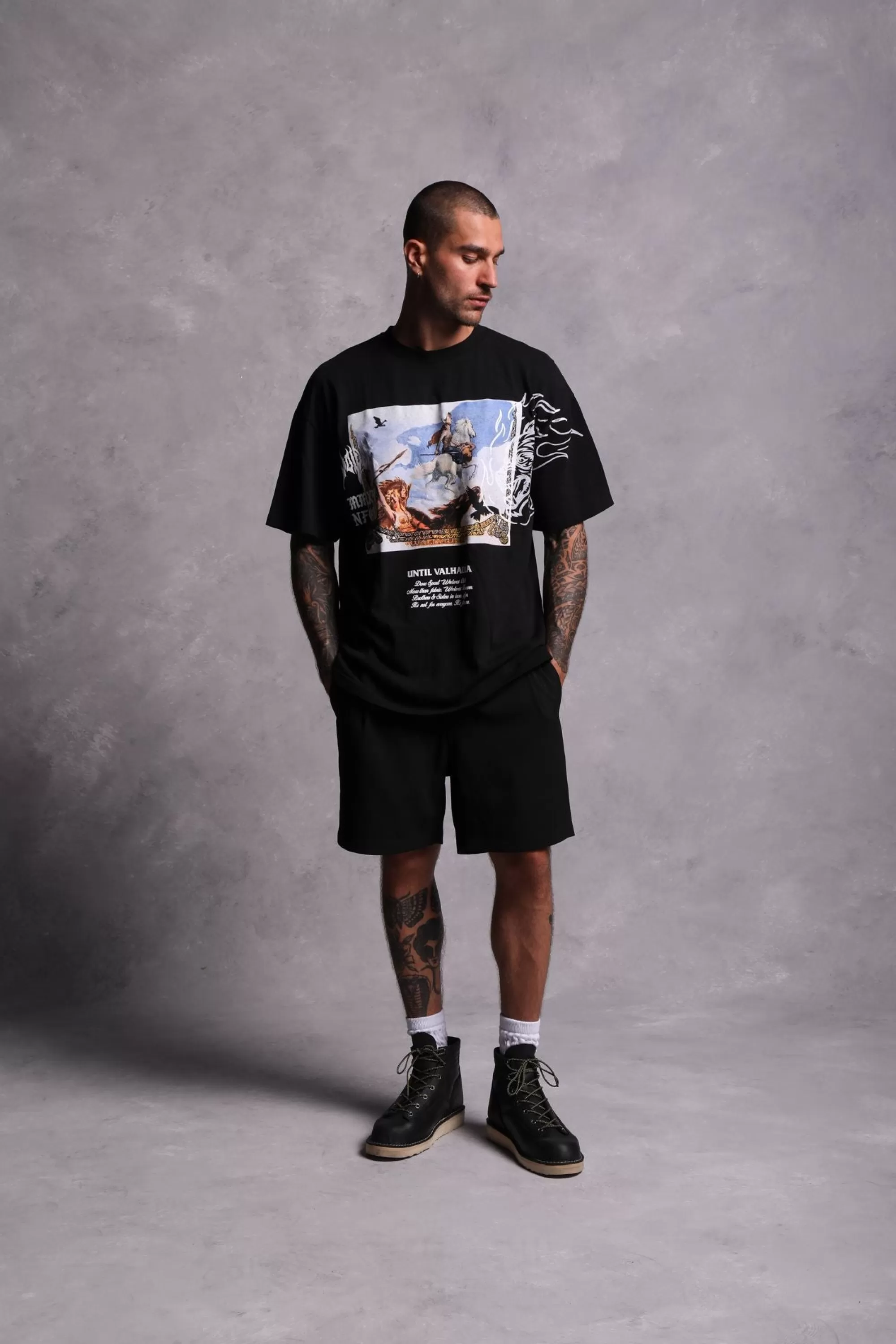 Shop Until Our End "Premium" Oversized Tee In Black Men Premium/Oversized Tees