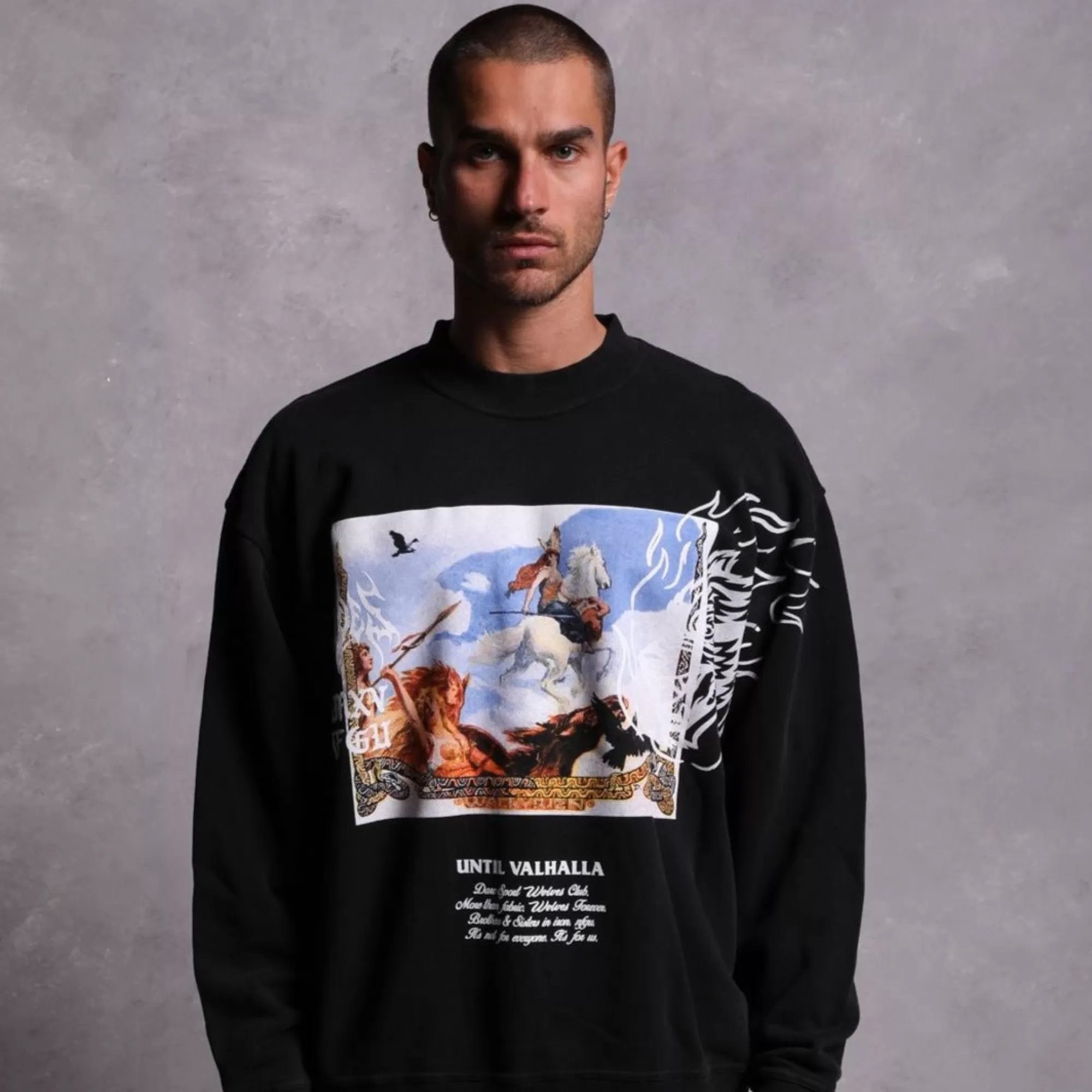 Sale Until Our End "Vintage Cornell" Crewneck In Black Men Crewnecks
