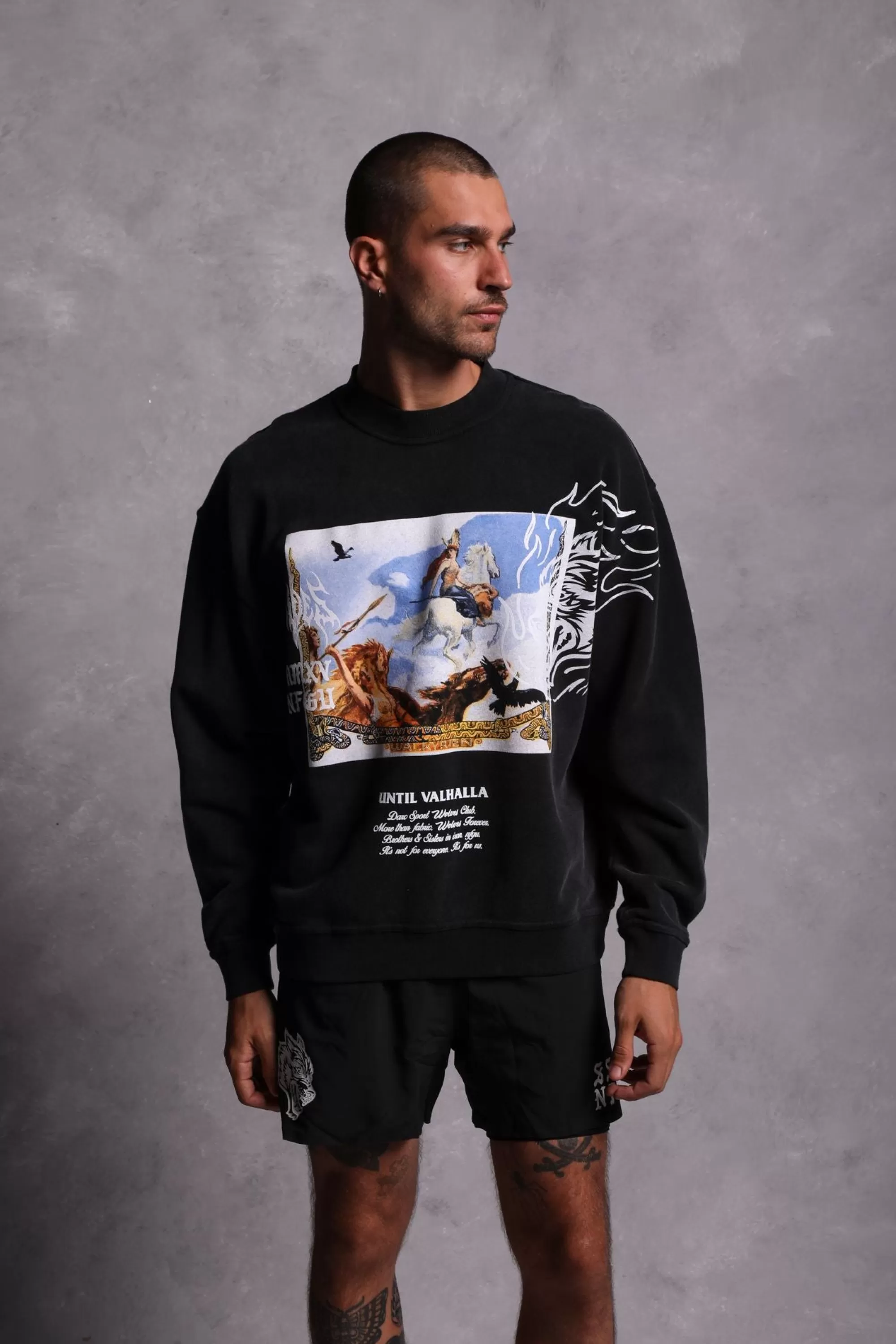 Sale Until Our End "Vintage Cornell" Crewneck In Black Men Crewnecks