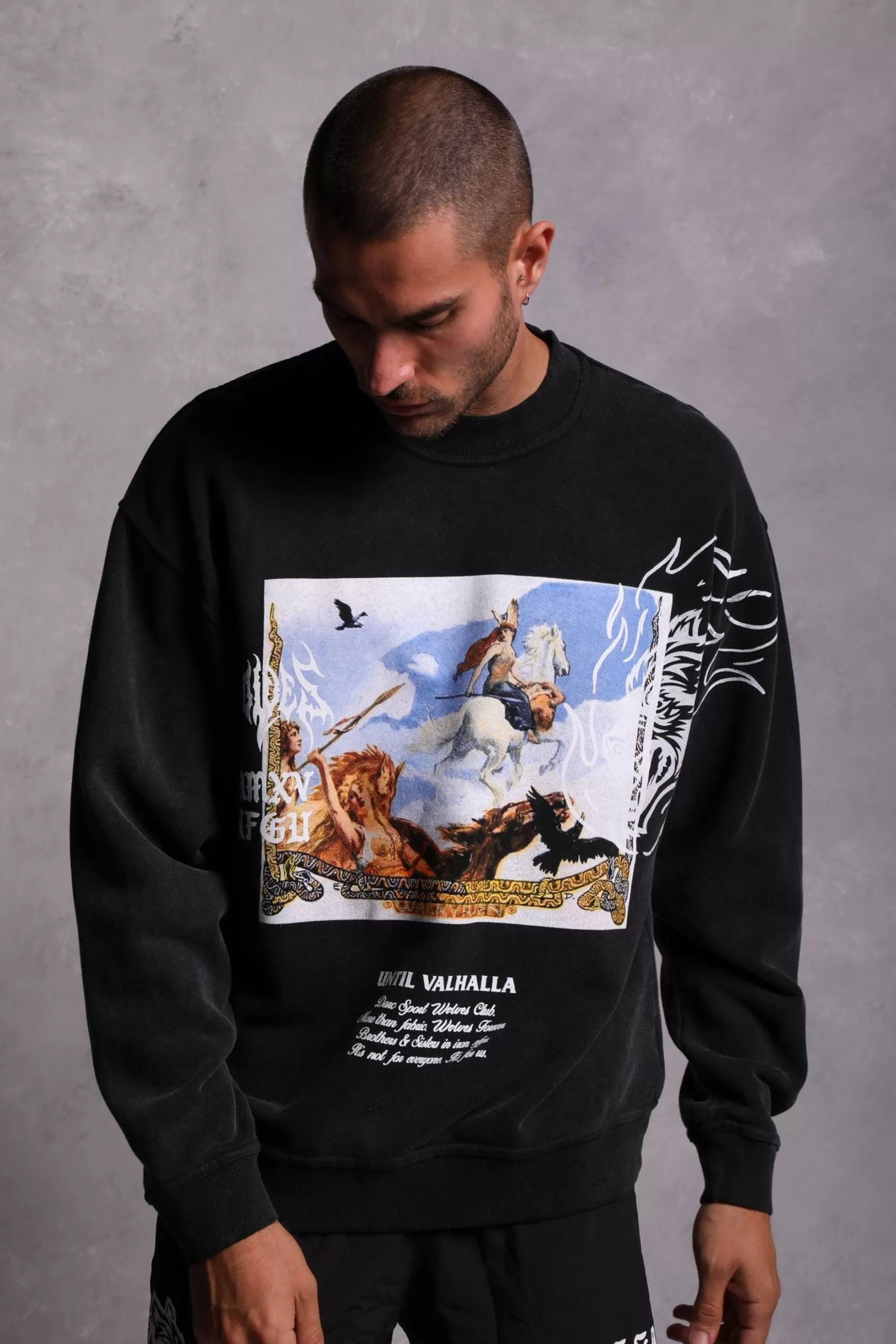 Sale Until Our End "Vintage Cornell" Crewneck In Black Men Crewnecks