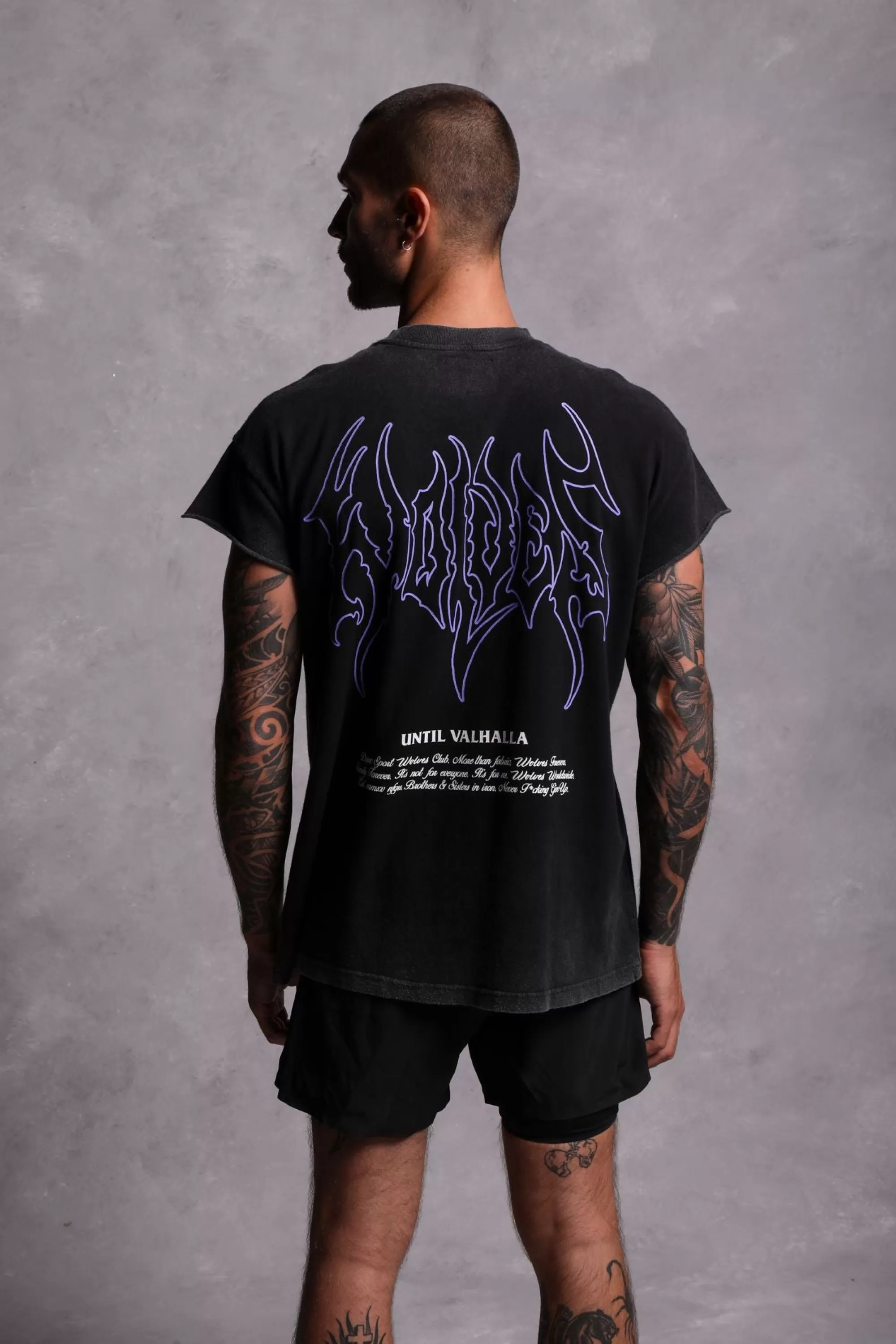 Fashion Until Valhalla "Premium Vintage" (Cap Sleeve) Tee In Black Men Cap Sleeve Tees