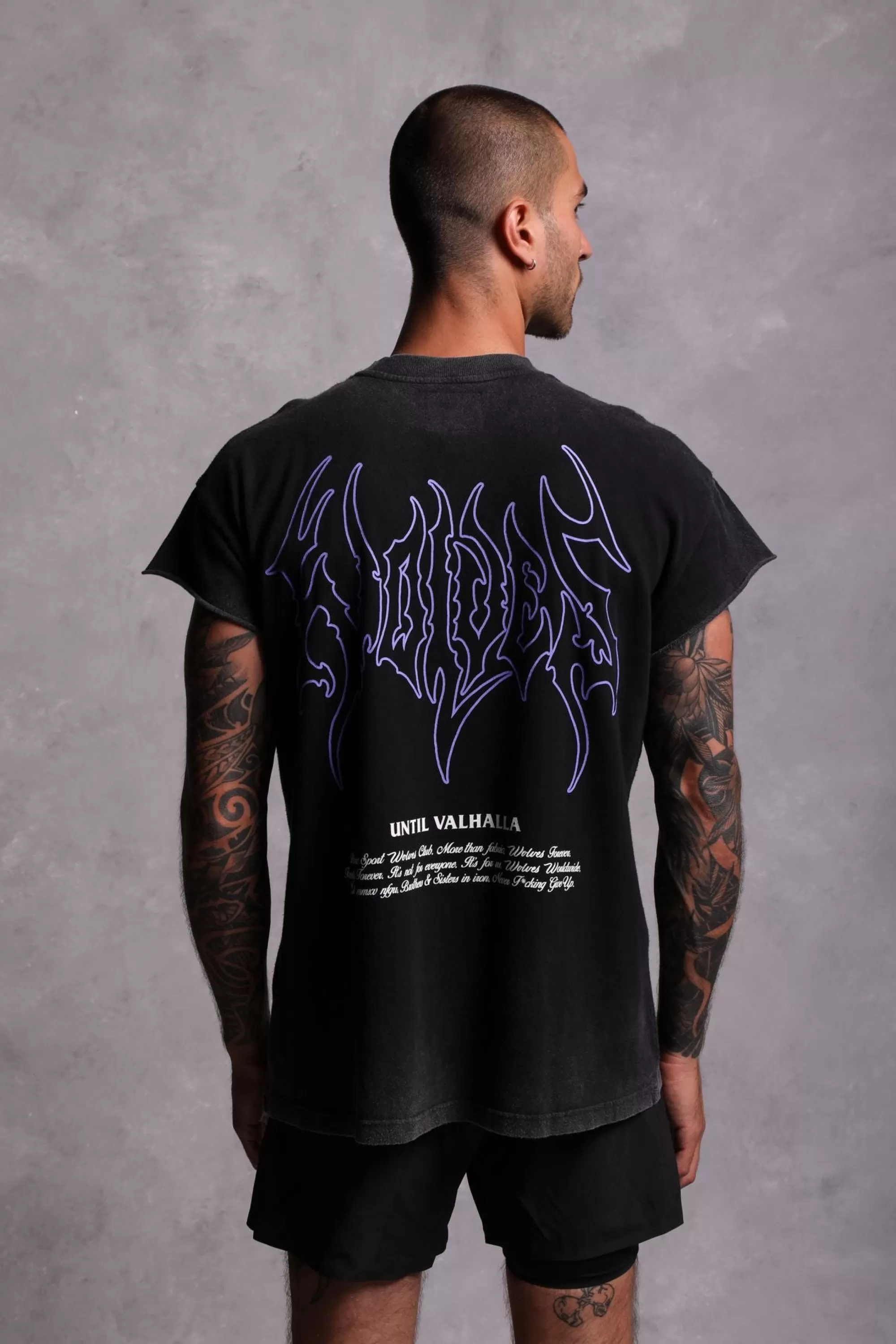 Fashion Until Valhalla "Premium Vintage" (Cap Sleeve) Tee In Black Men Cap Sleeve Tees