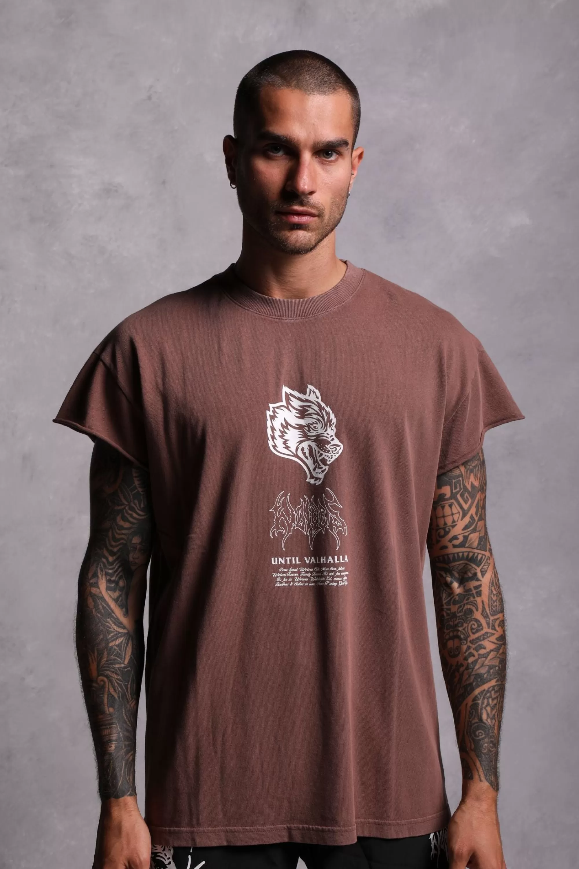 Best Sale Until Valhalla "Premium Vintage" (Cap Sleeve) Tee In Norse Brown Men Cap Sleeve Tees
