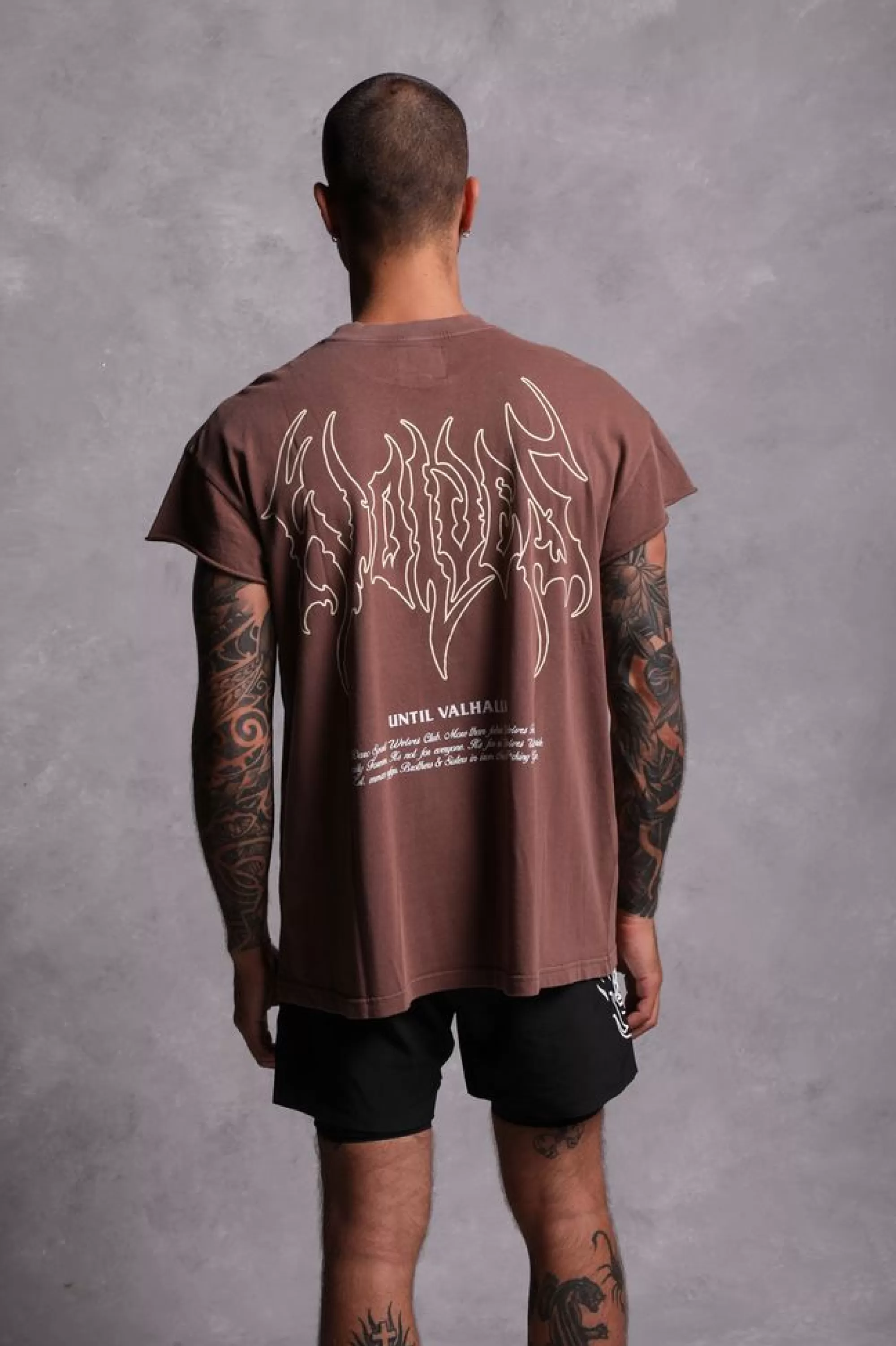 Best Sale Until Valhalla "Premium Vintage" (Cap Sleeve) Tee In Norse Brown Men Cap Sleeve Tees