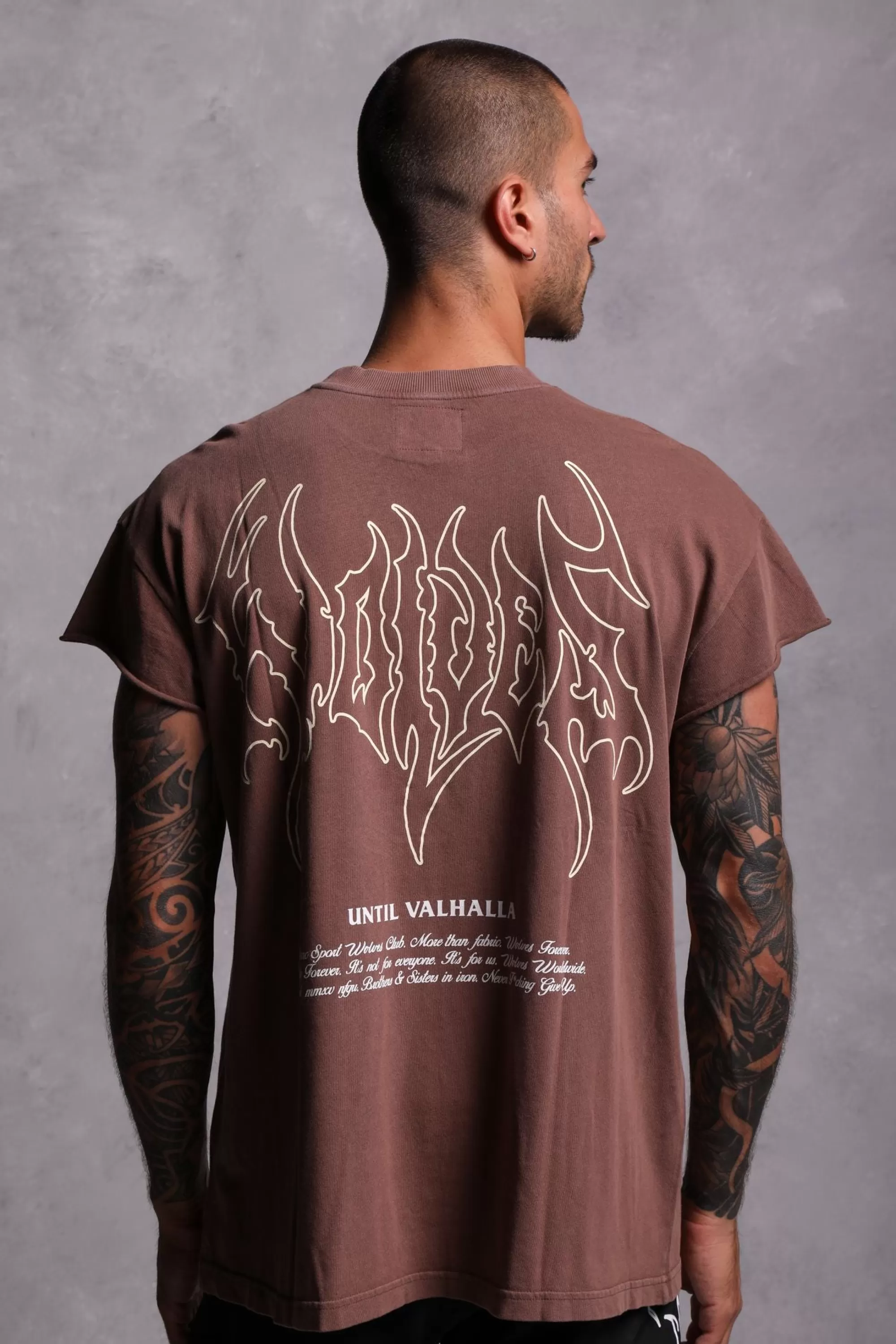 Best Sale Until Valhalla "Premium Vintage" (Cap Sleeve) Tee In Norse Brown Men Cap Sleeve Tees