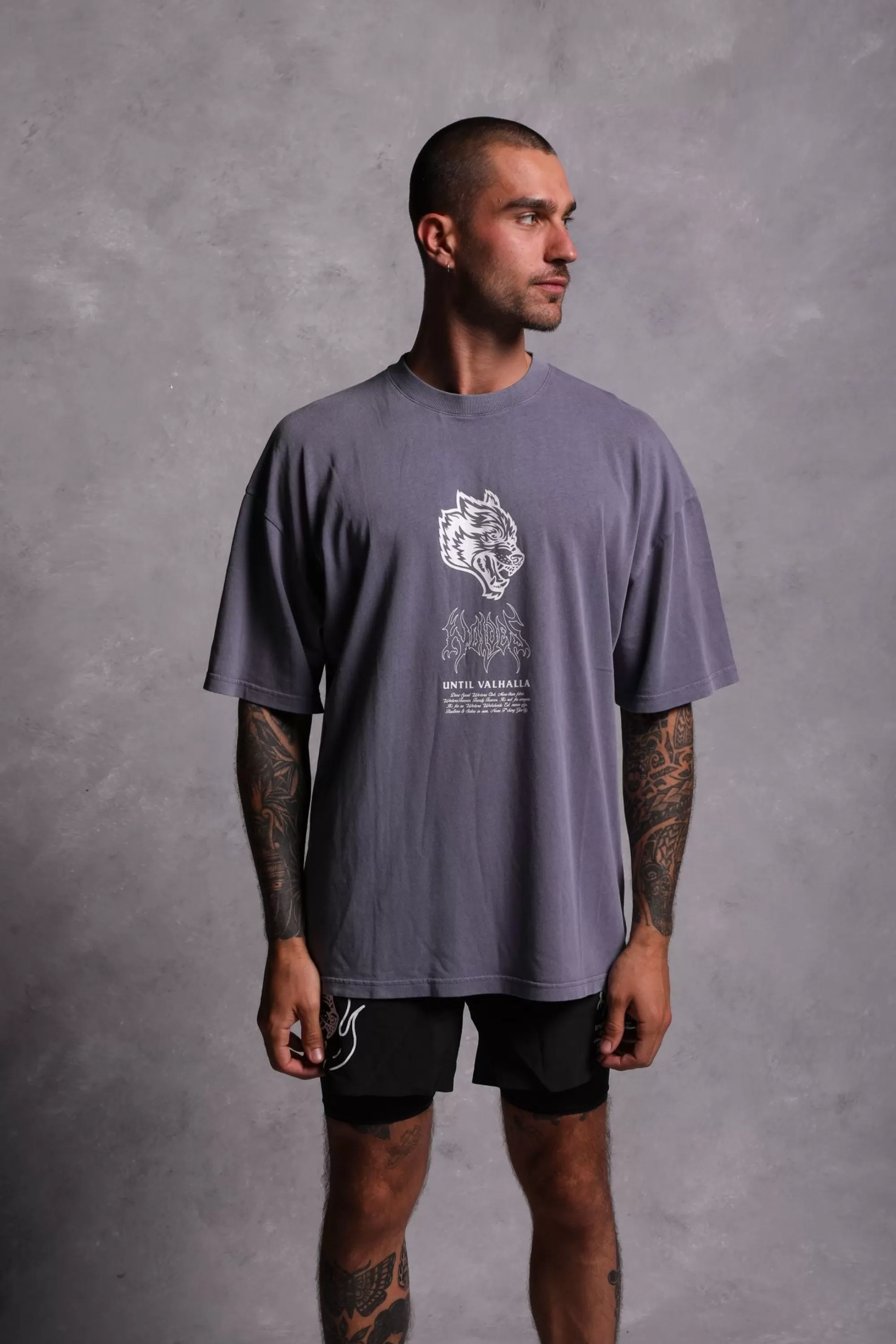 Shop Until Valhalla "Premium Vintage" Oversized Tee In Norse Purple Men Premium/Oversized Tees