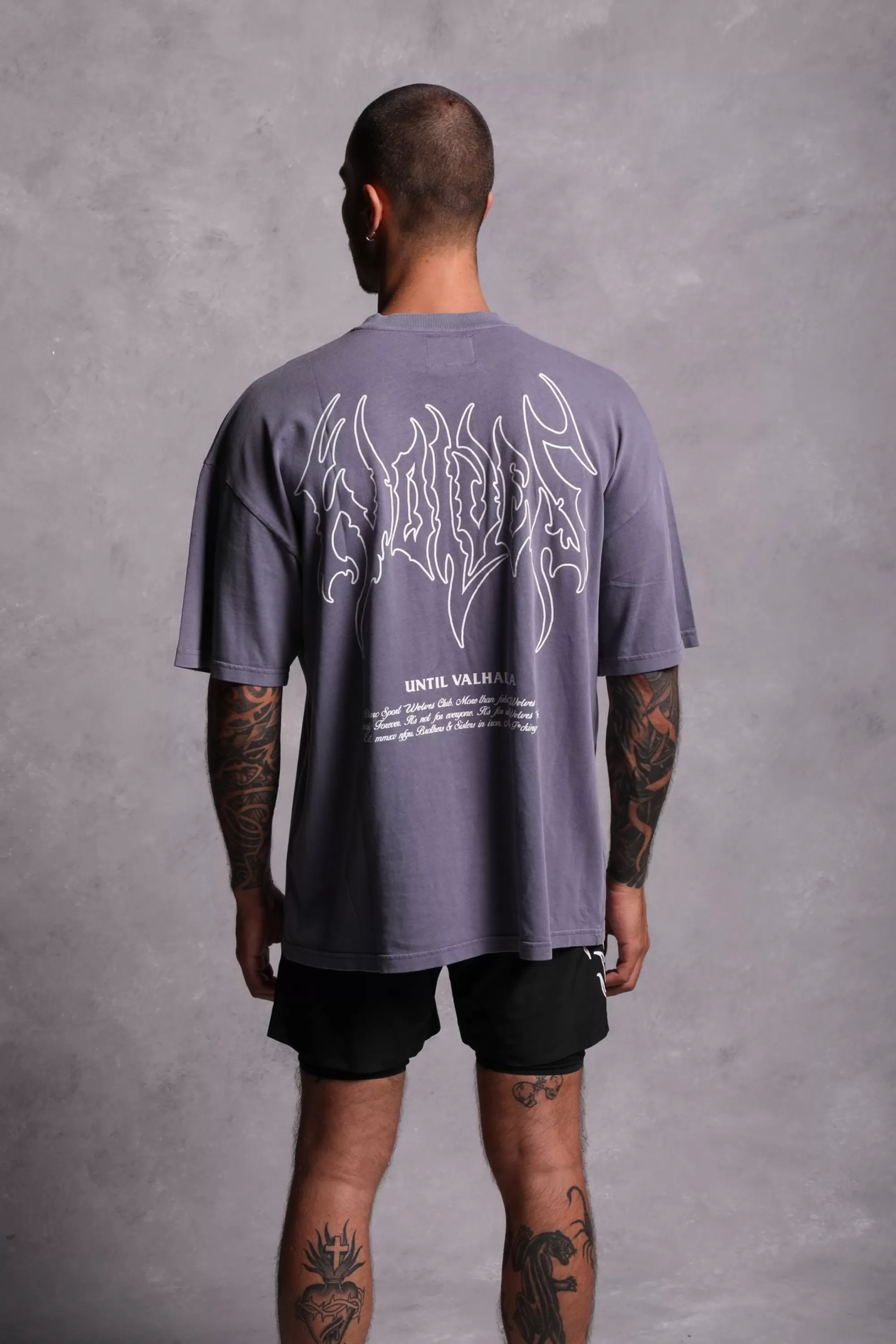 Shop Until Valhalla "Premium Vintage" Oversized Tee In Norse Purple Men Premium/Oversized Tees