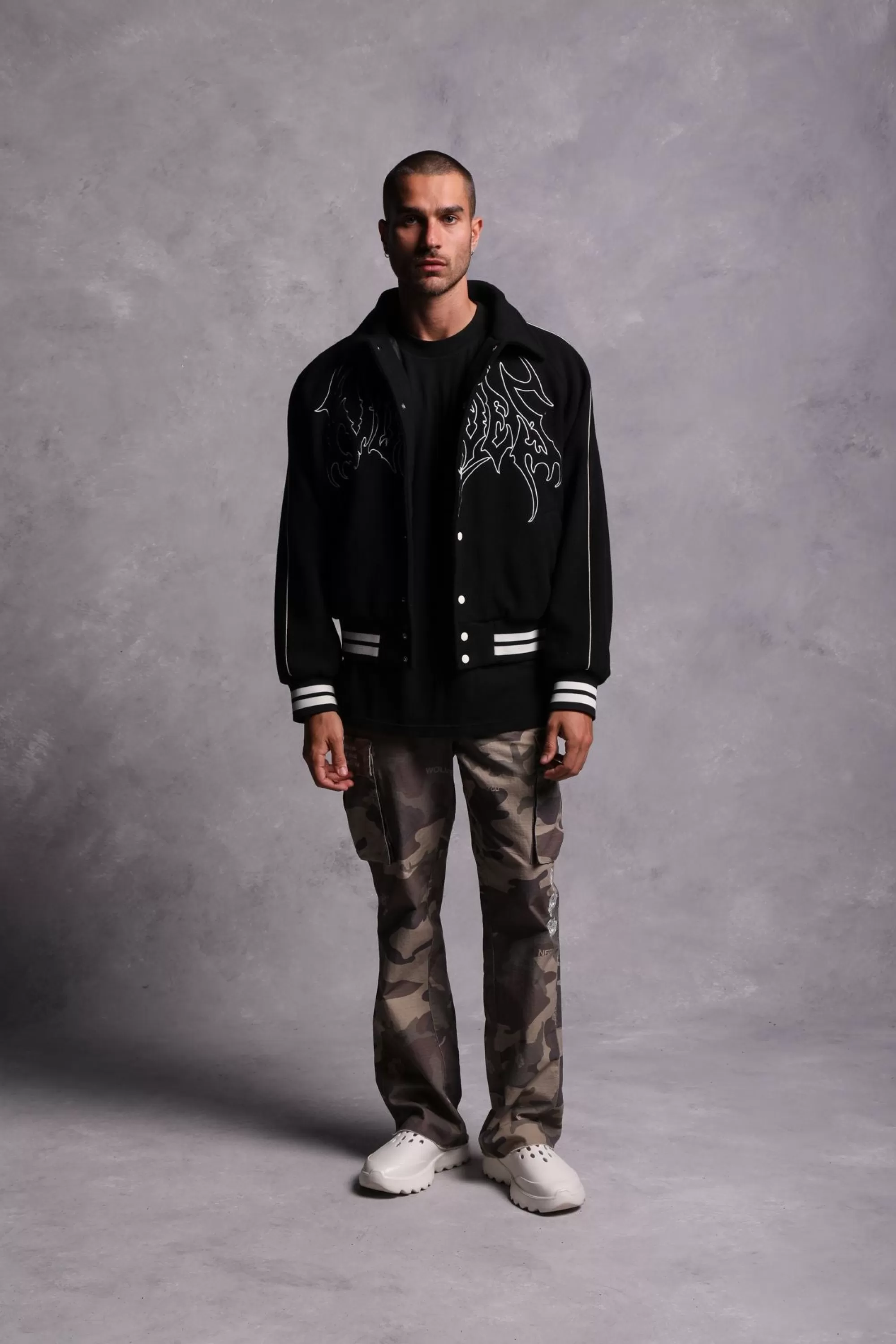 Cheap Until Valhalla Roxy Box Cut Rudy Lettermans Jacket In Black Men Jackets/Outerwear
