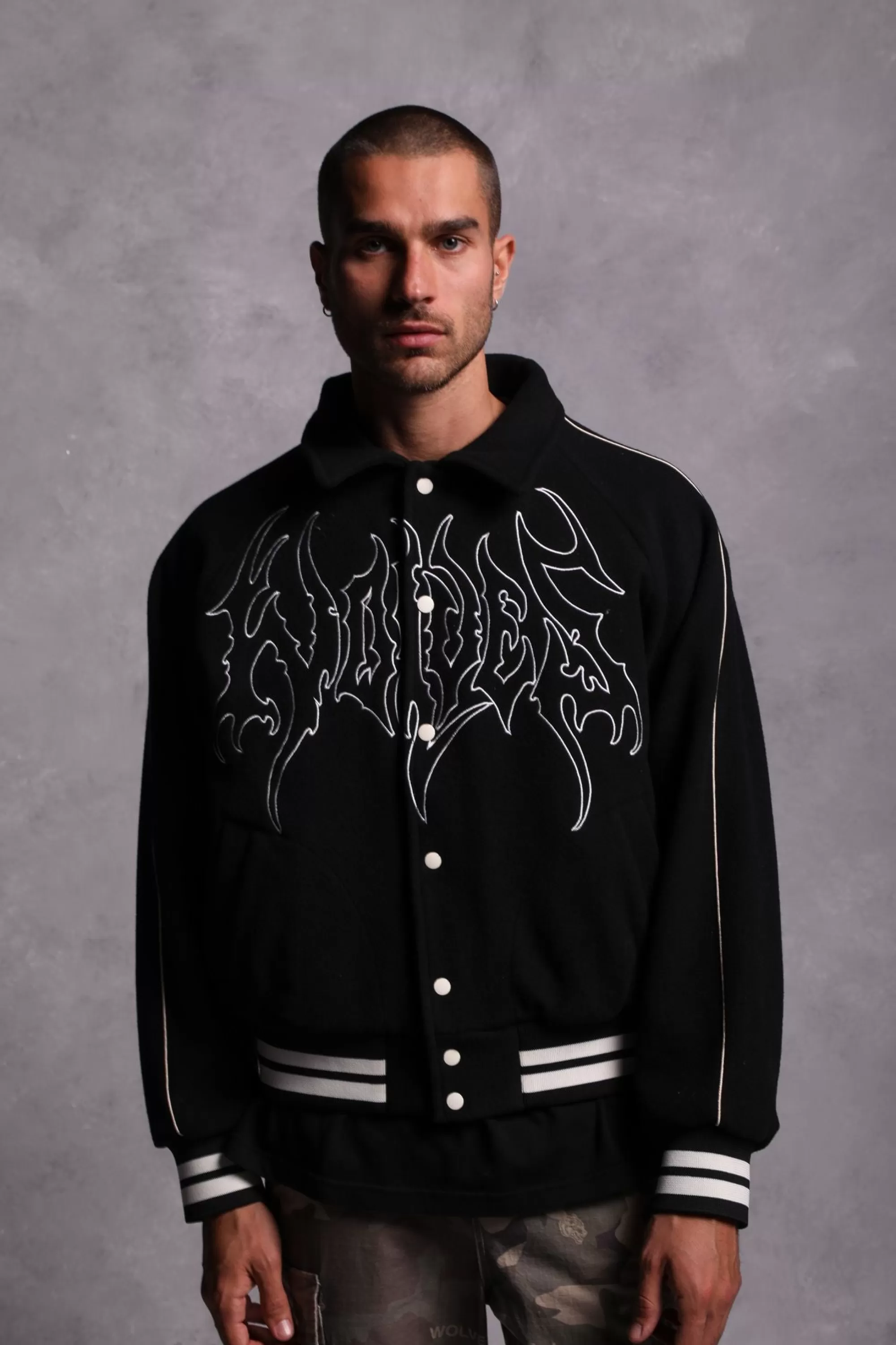 Cheap Until Valhalla Roxy Box Cut Rudy Lettermans Jacket In Black Men Jackets/Outerwear