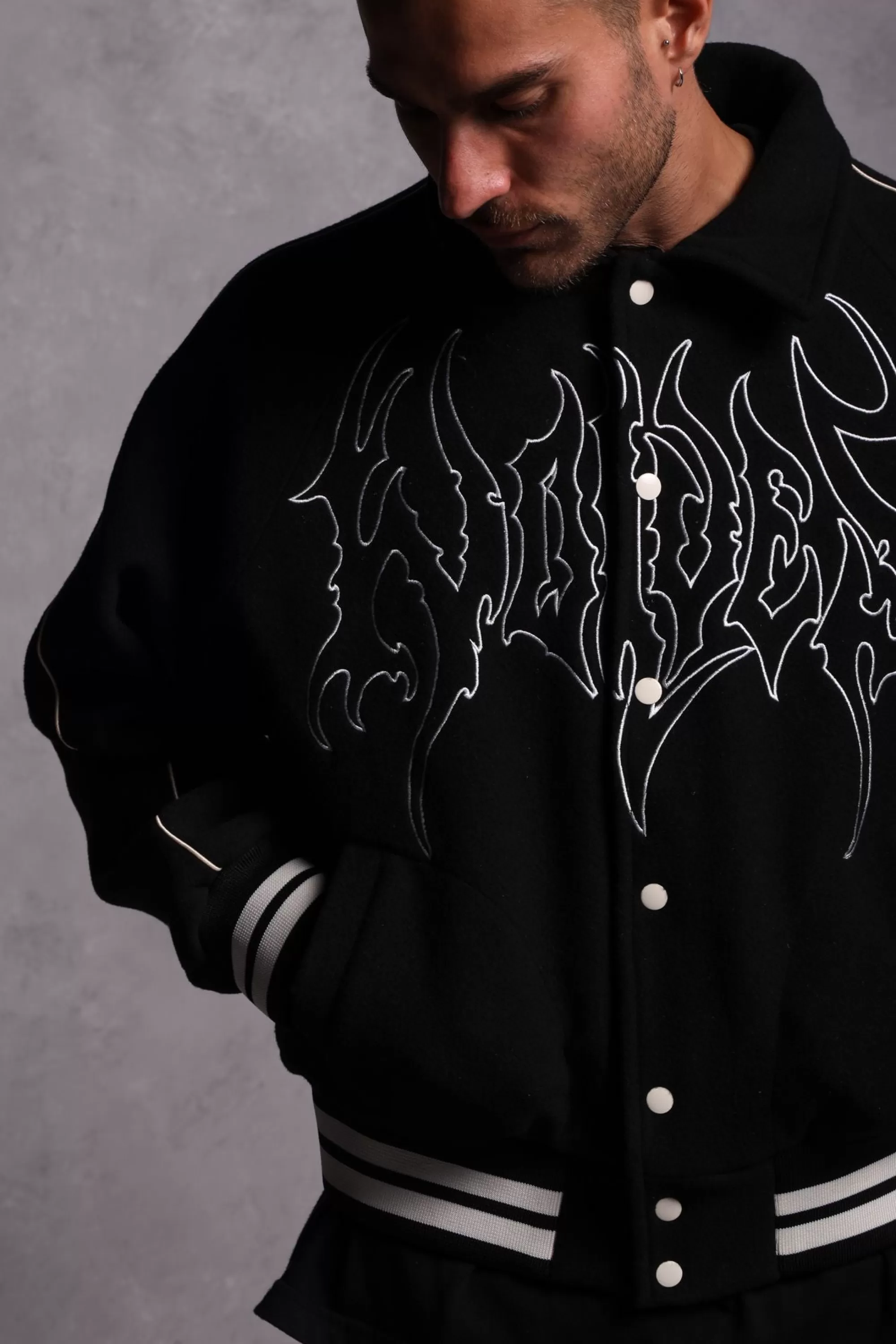 Cheap Until Valhalla Roxy Box Cut Rudy Lettermans Jacket In Black Men Jackets/Outerwear