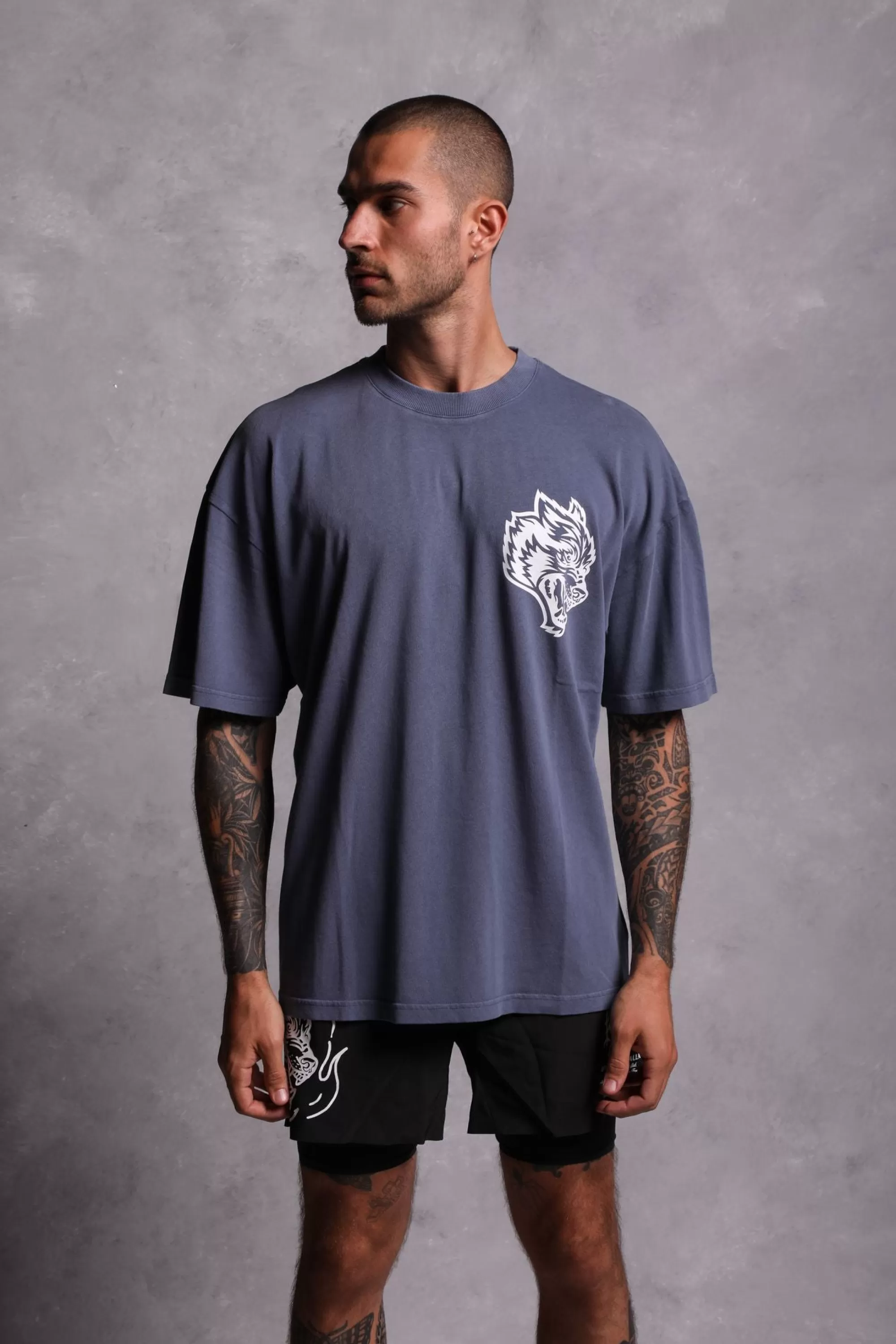 Store Us Vs. Them "Premium Vintage" Oversized Tee In Norse Blue Men Premium/Oversized Tees
