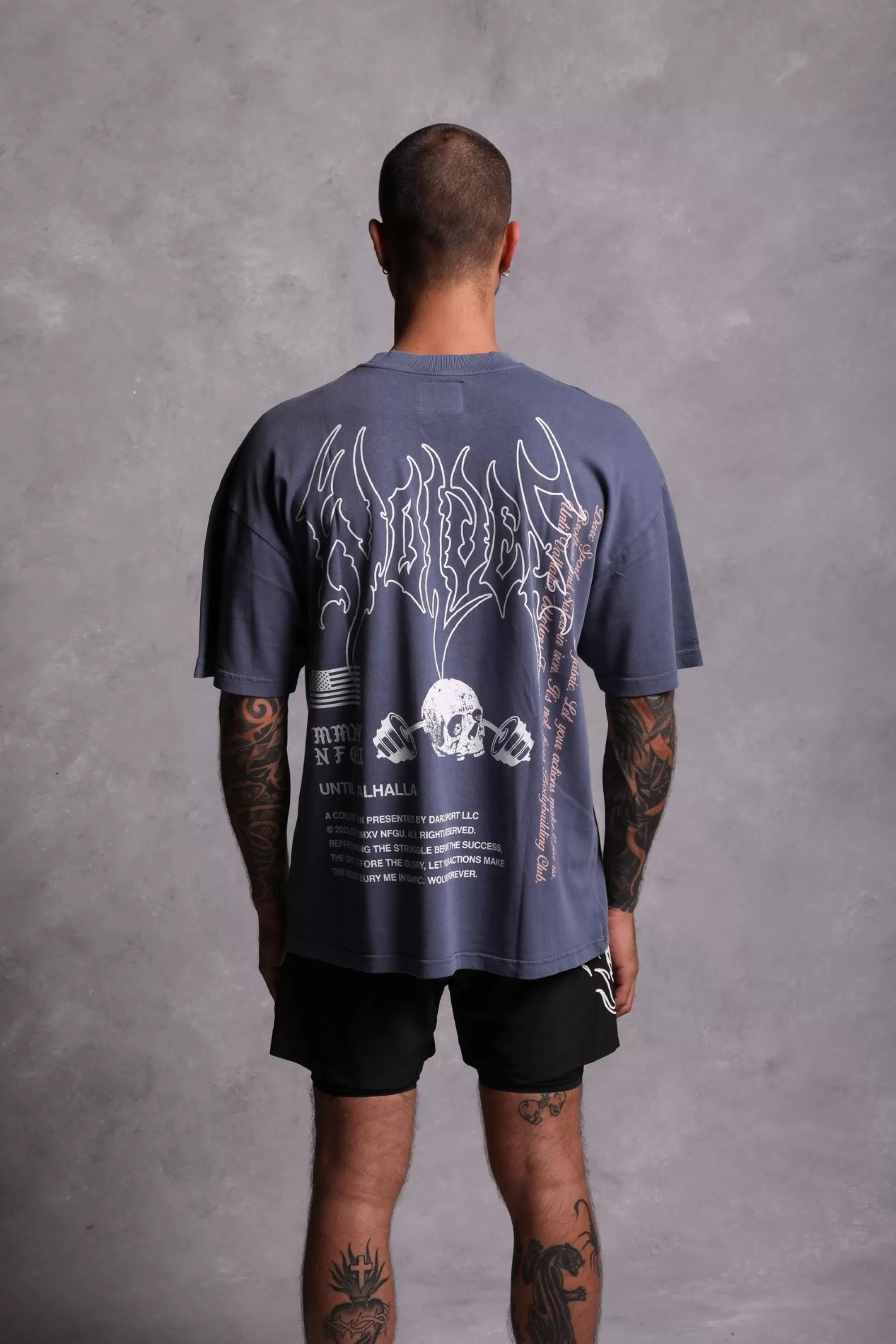 Store Us Vs. Them "Premium Vintage" Oversized Tee In Norse Blue Men Premium/Oversized Tees
