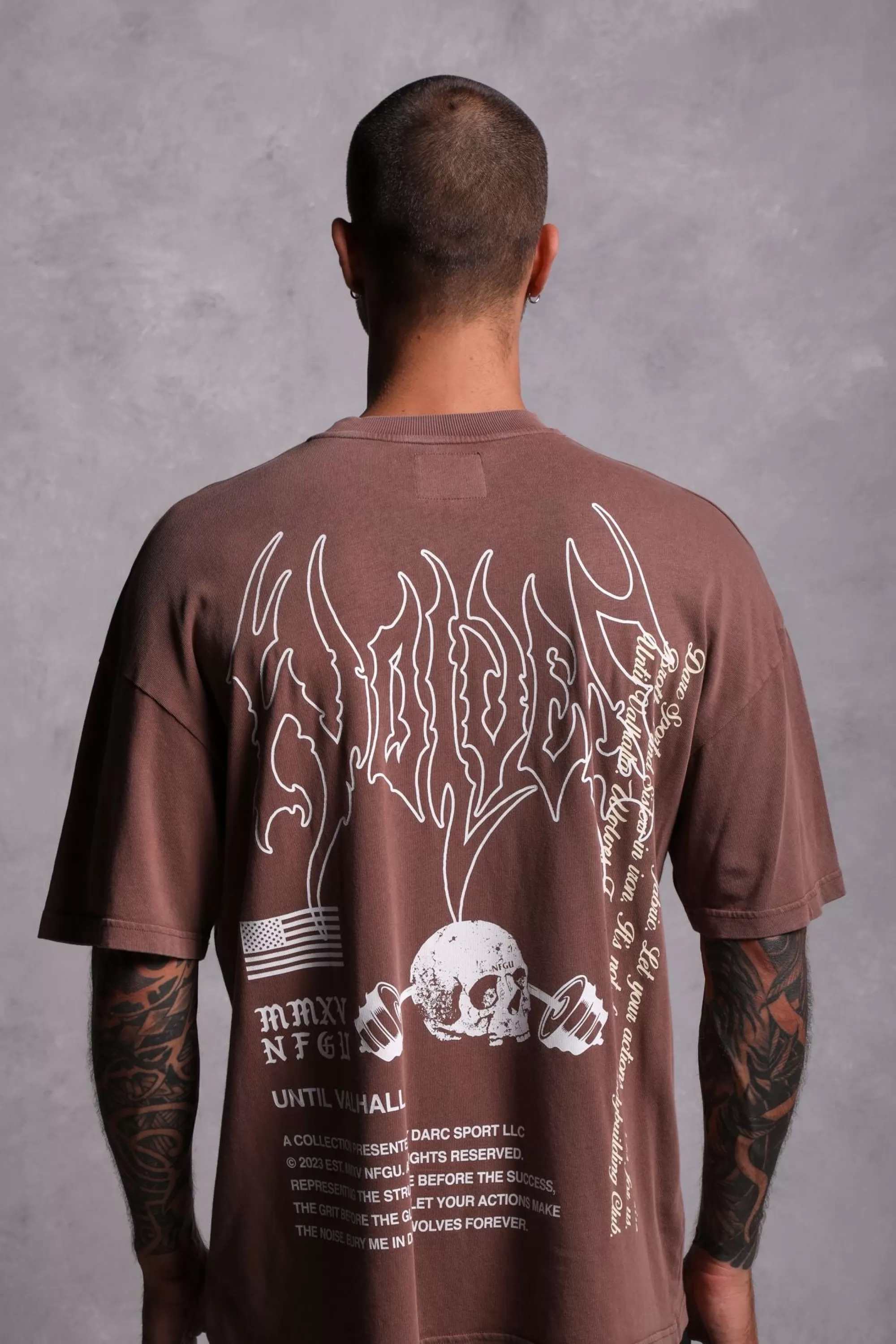 Store Us Vs. Them "Premium Vintage" Oversized Tee In Norse Brown Men Premium/Oversized Tees