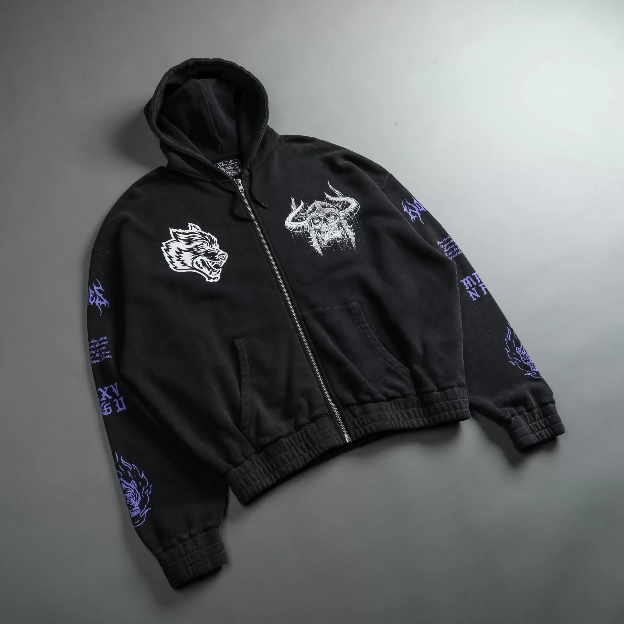 New Us Vs. Them "Vintage Chambers" Zip Hoodie In Black Men Zip Up Hoodies