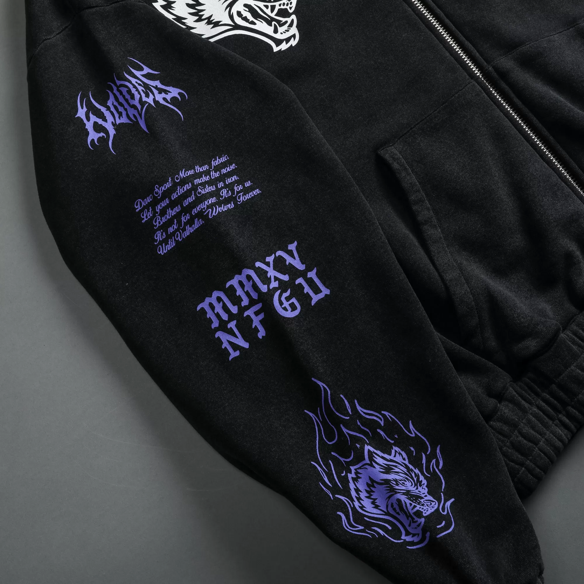 New Us Vs. Them "Vintage Chambers" Zip Hoodie In Black Men Zip Up Hoodies