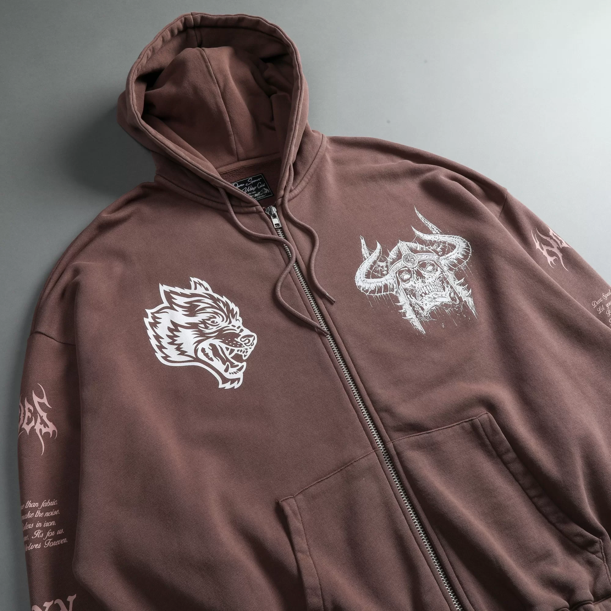 Hot Us Vs. Them "Vintage Chambers" Zip Hoodie In Norse Brown Men Zip Up Hoodies