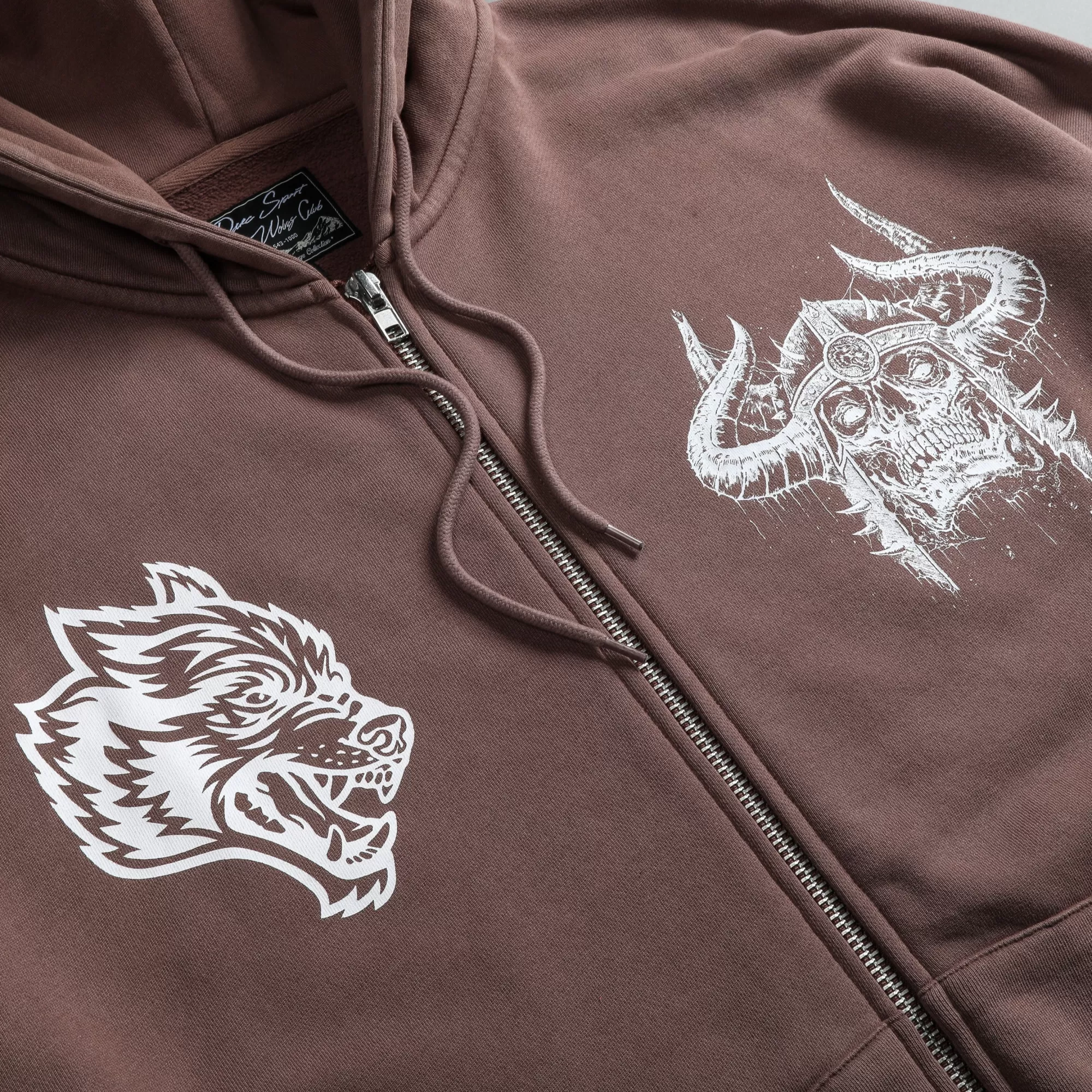 Hot Us Vs. Them "Vintage Chambers" Zip Hoodie In Norse Brown Men Zip Up Hoodies
