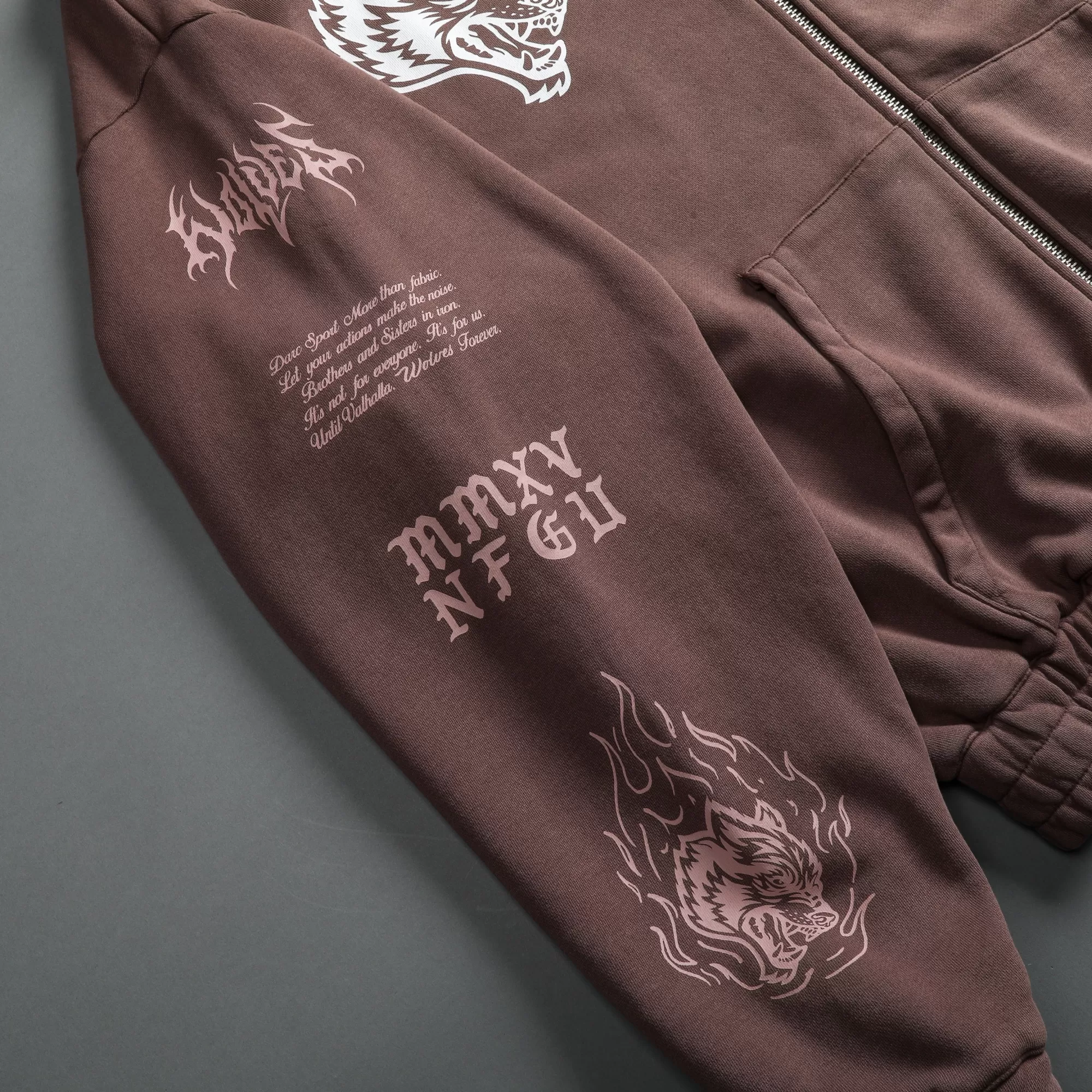Hot Us Vs. Them "Vintage Chambers" Zip Hoodie In Norse Brown Men Zip Up Hoodies