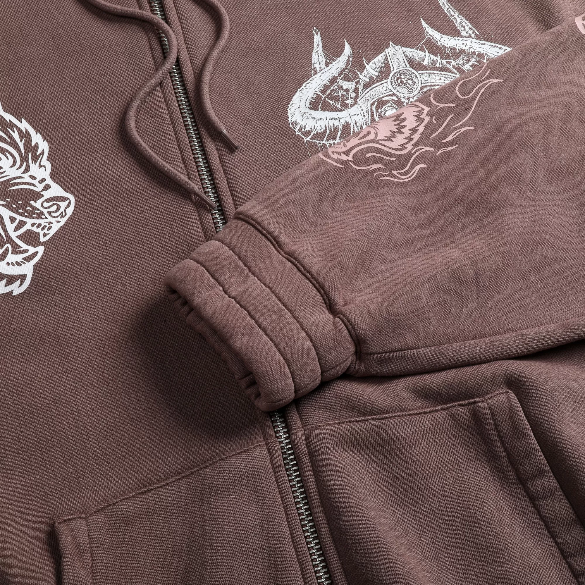 Hot Us Vs. Them "Vintage Chambers" Zip Hoodie In Norse Brown Men Zip Up Hoodies