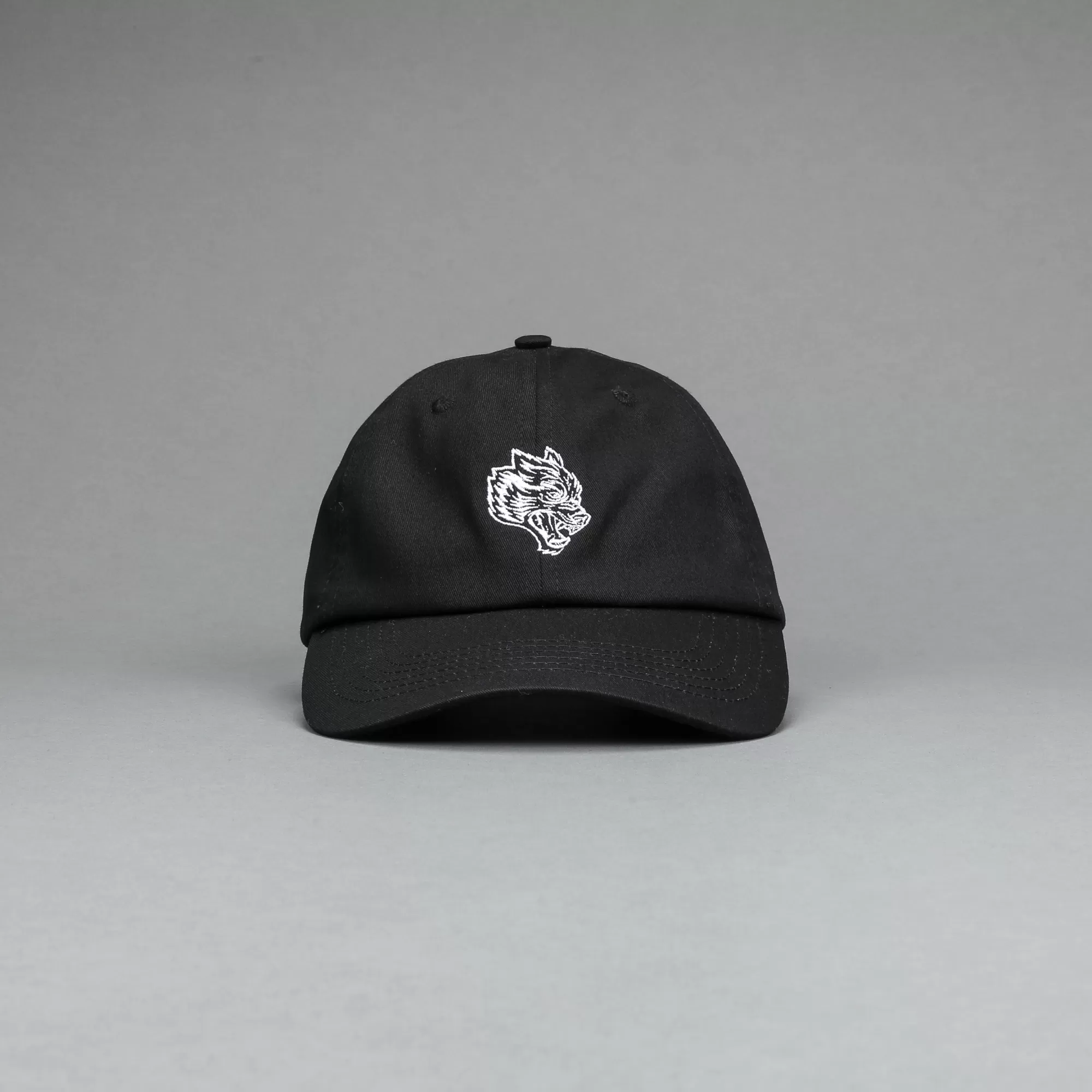 Best Sale Wolf Head Dad Hat In Black Headwear