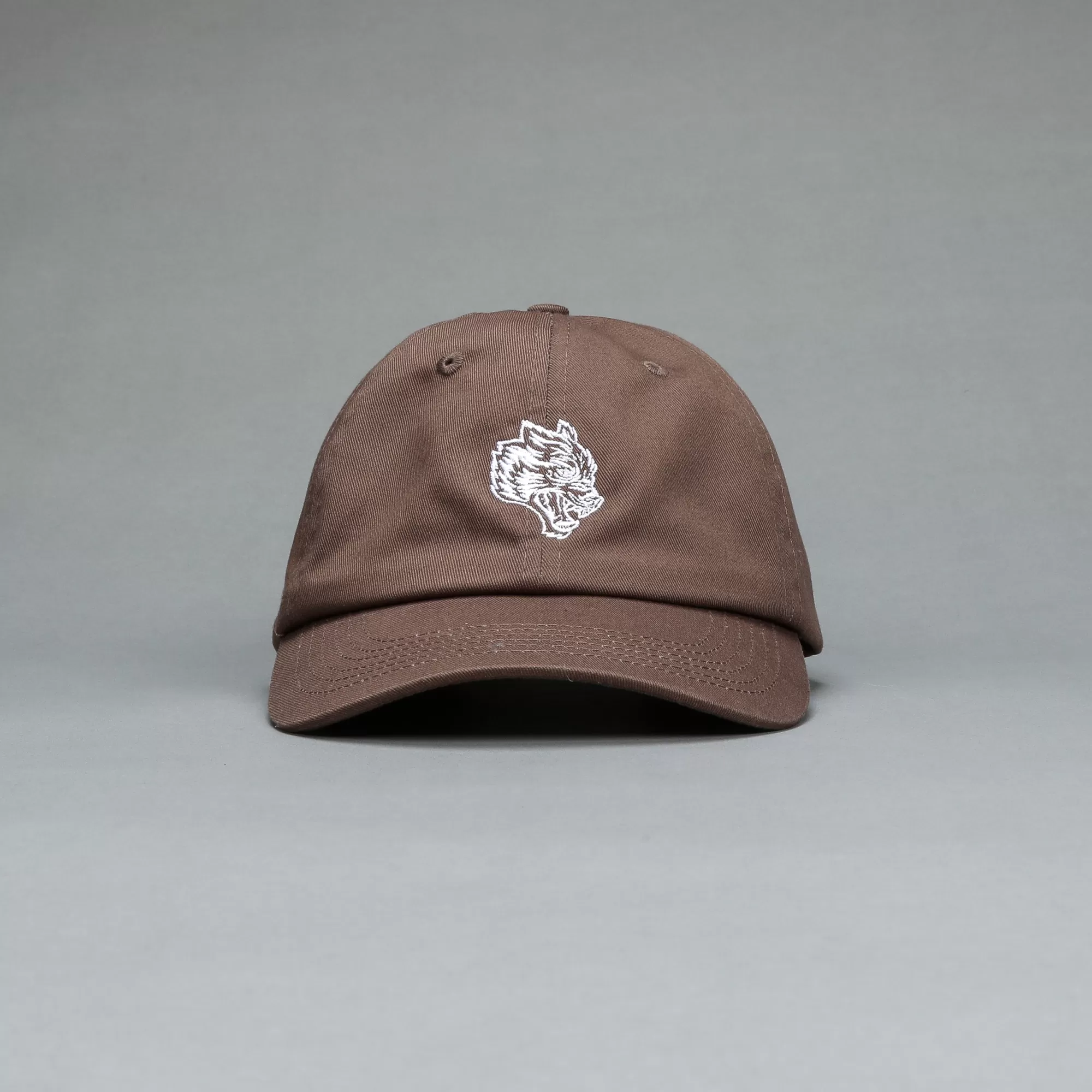 Best Sale Wolf Head Dad Hat In Norse Brown Headwear